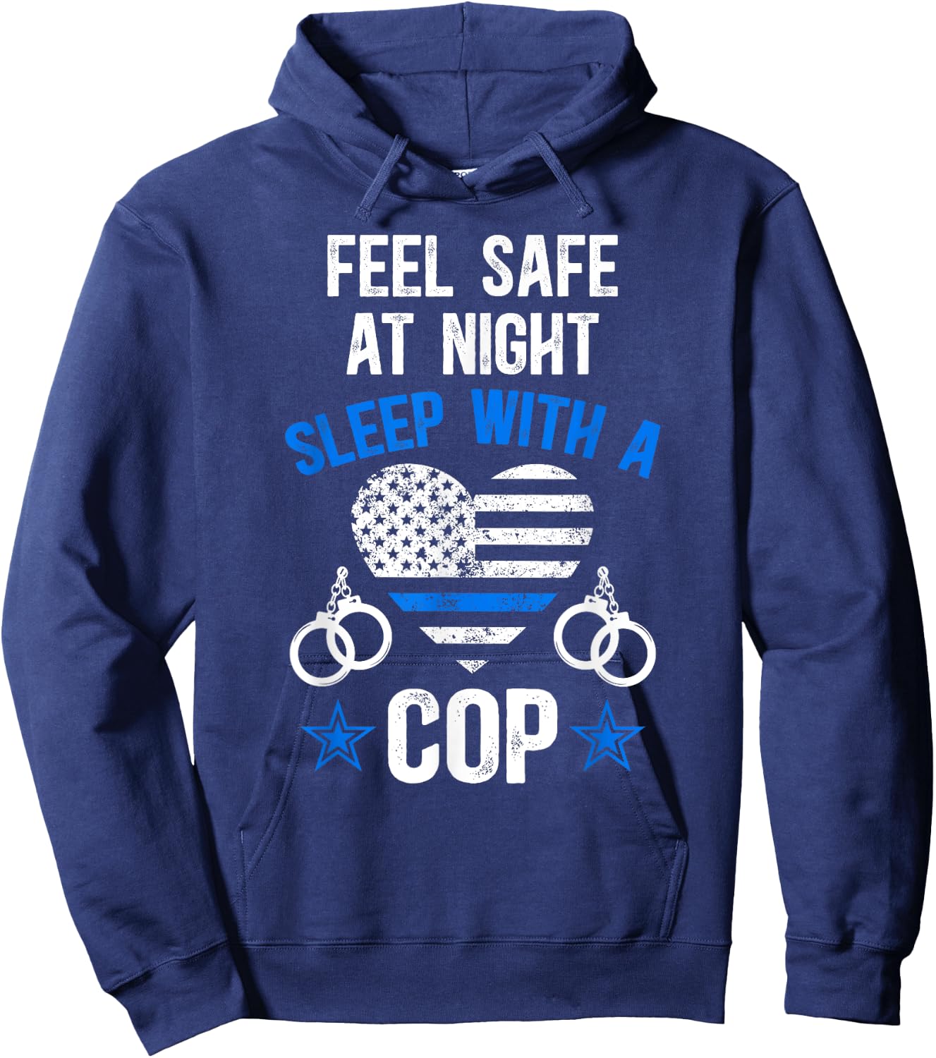 Funny Police Wife Of A Policeman Wife Black Police-Themed Women's Hoodie - Hoodie | Navy