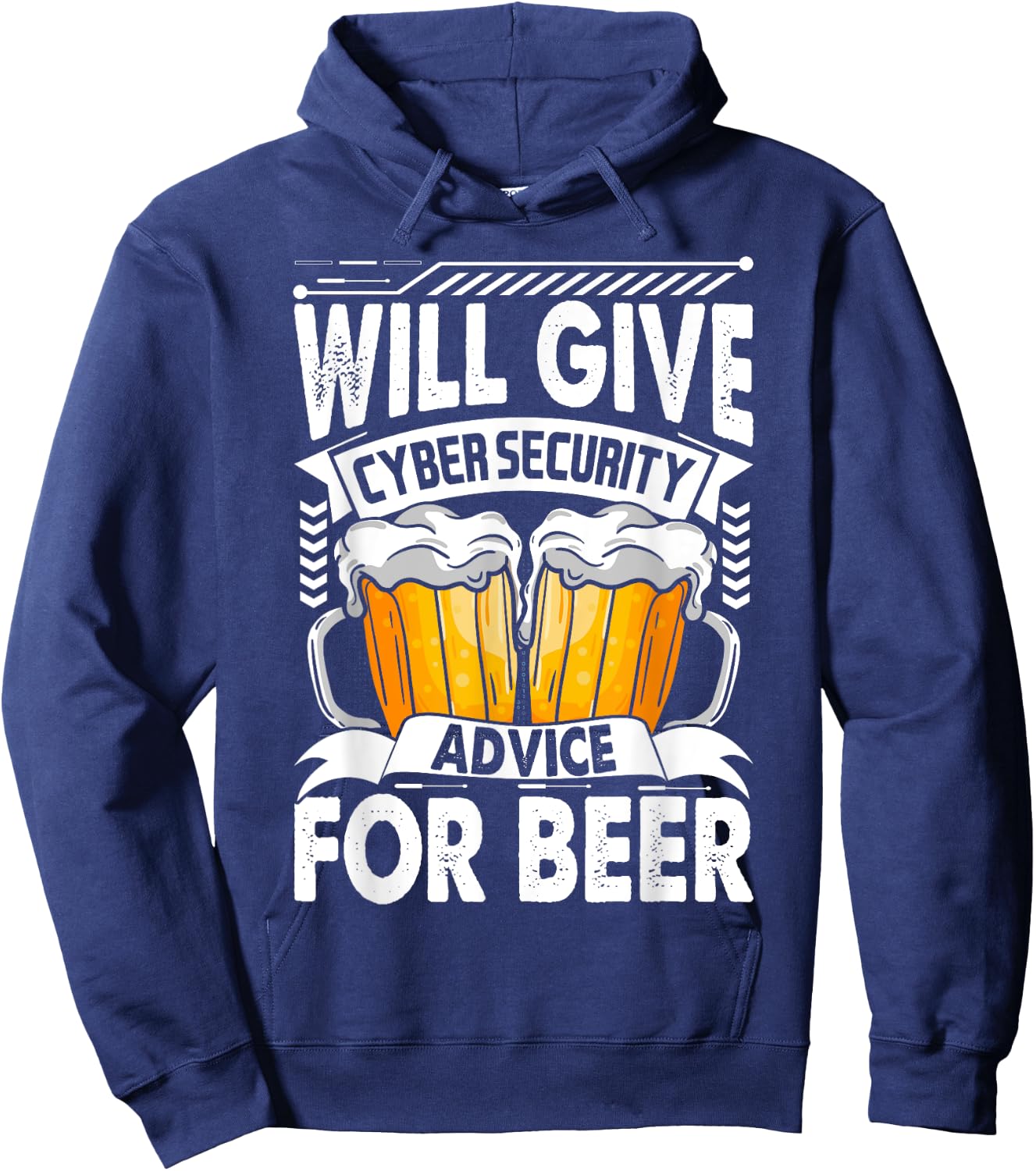 Will Give Cyber Security Advice For Beer Funny Cybersecurity Hoodie - Hoodie | Navy