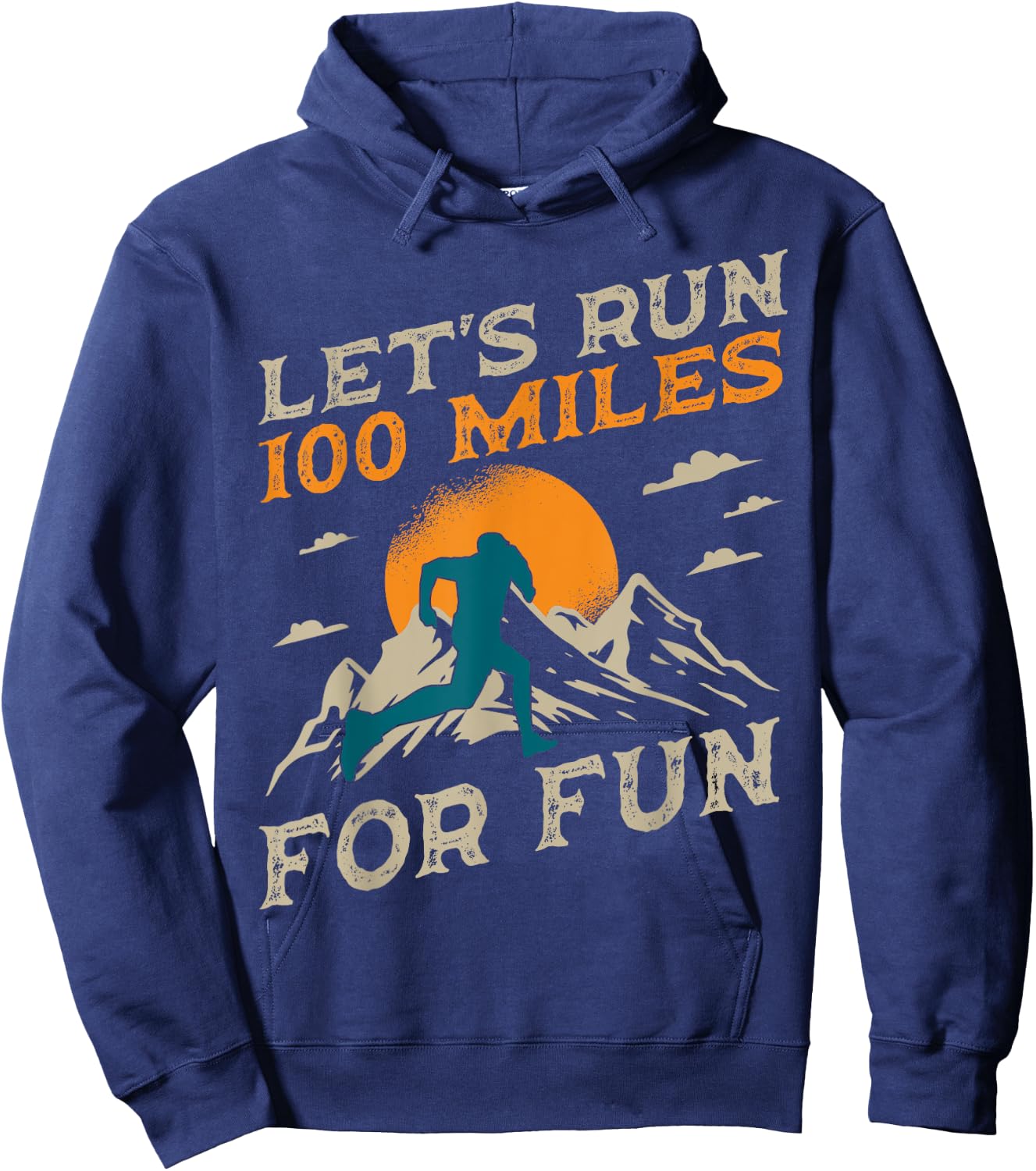 Trail Running 100 Miles Ultra Runner Mountain Sport Activity Hoodie - Hoodie | Navy