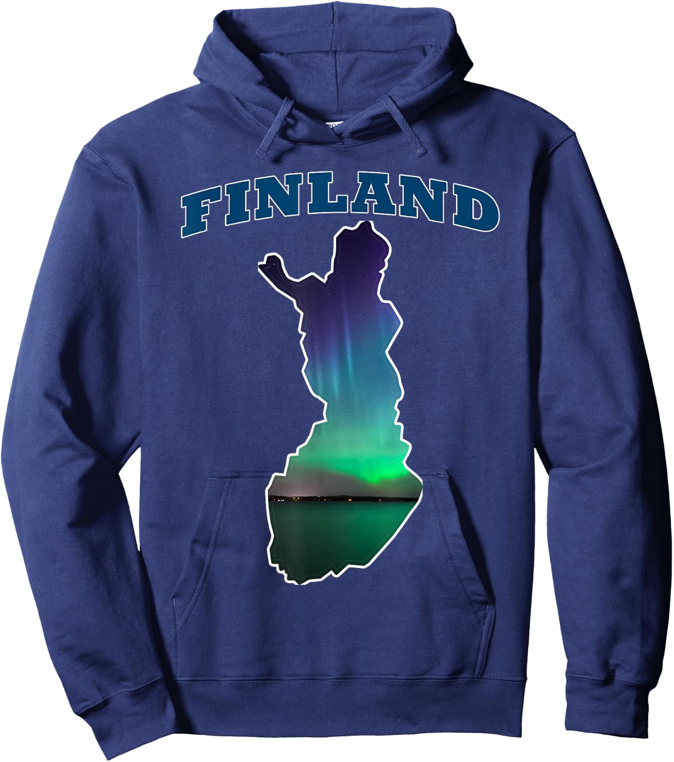 Finland Aurora Borealis Finnish Northern Lights Hoodie - Hoodie | Navy