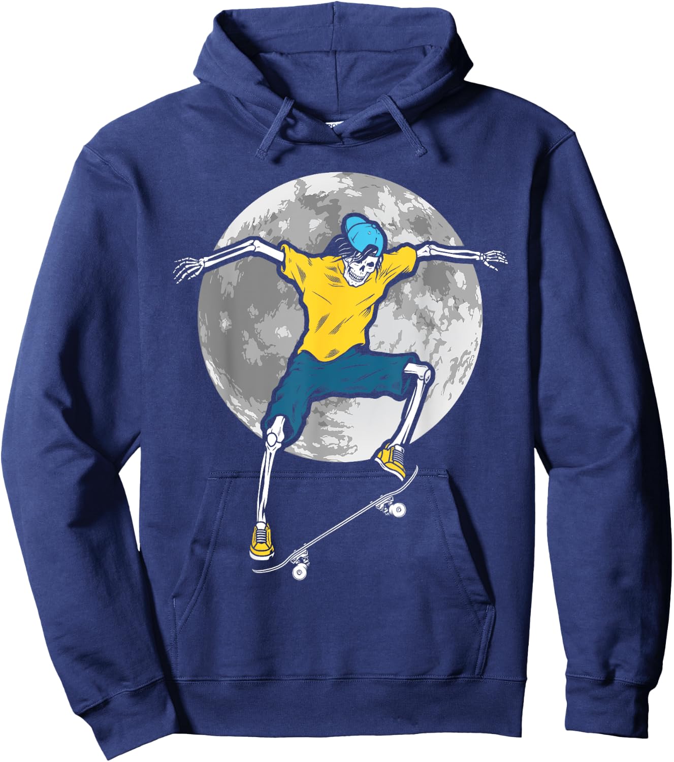 Skeleton Skateboarder Skateboard Skateboarding Skater Hoodie - Hoodie | Navy