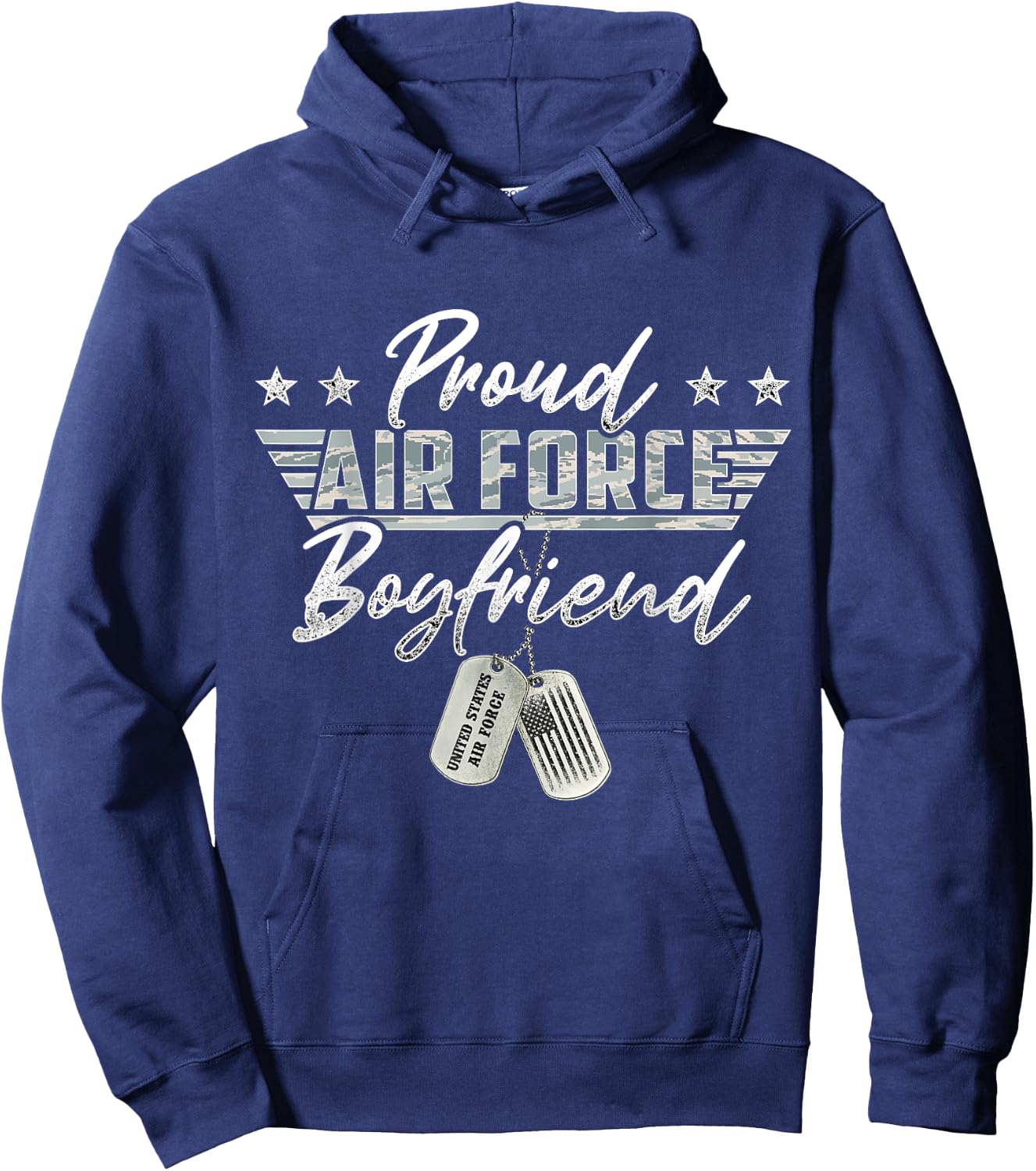 Proud Air Force Boyfriend Military Air Force Family Matching Hoodie - Hoodie | Navy