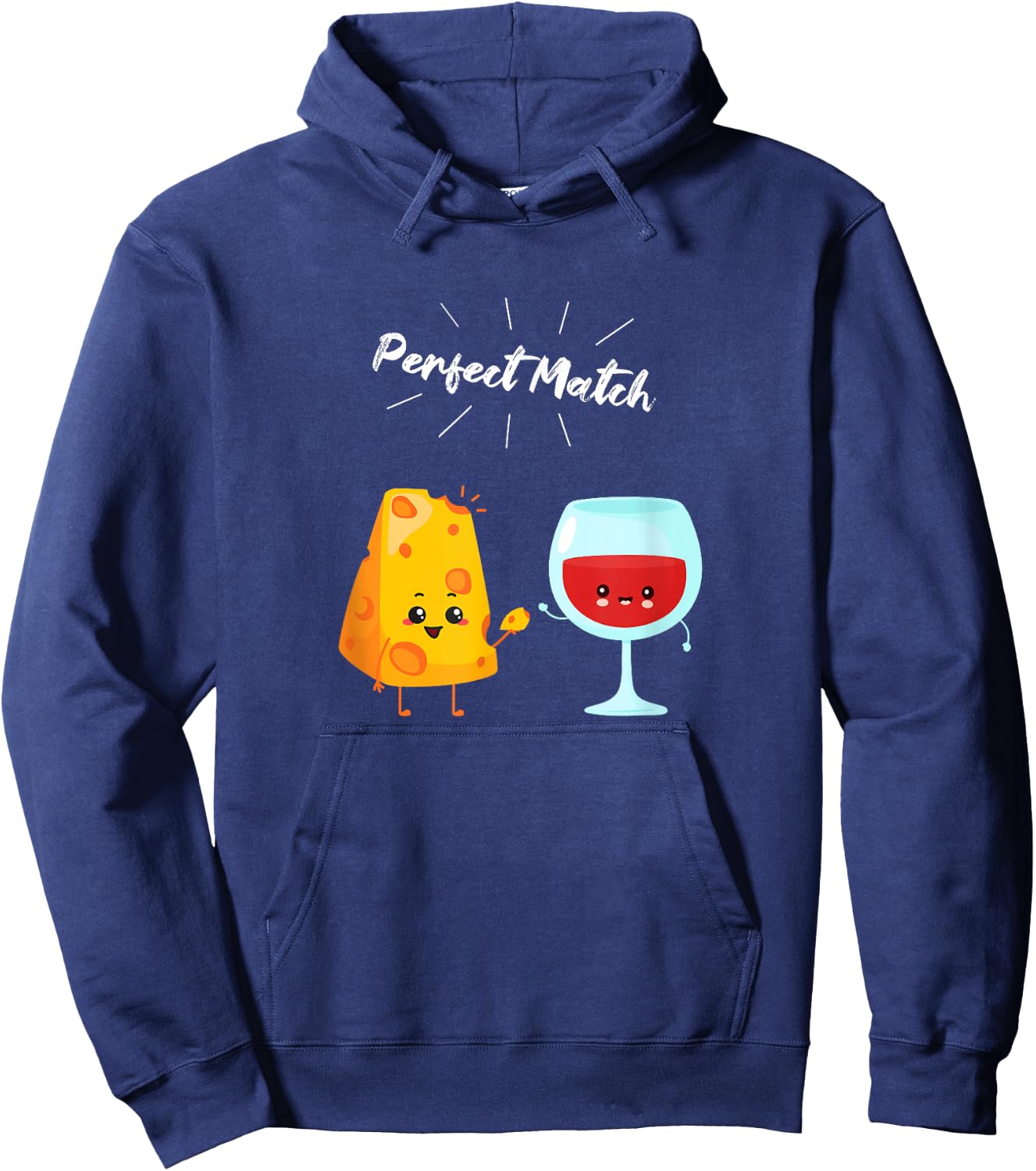 Wine and Cheese Couple Gift Wine Drinkers & Cheese Lovers Hoodie - Hoodie | Navy