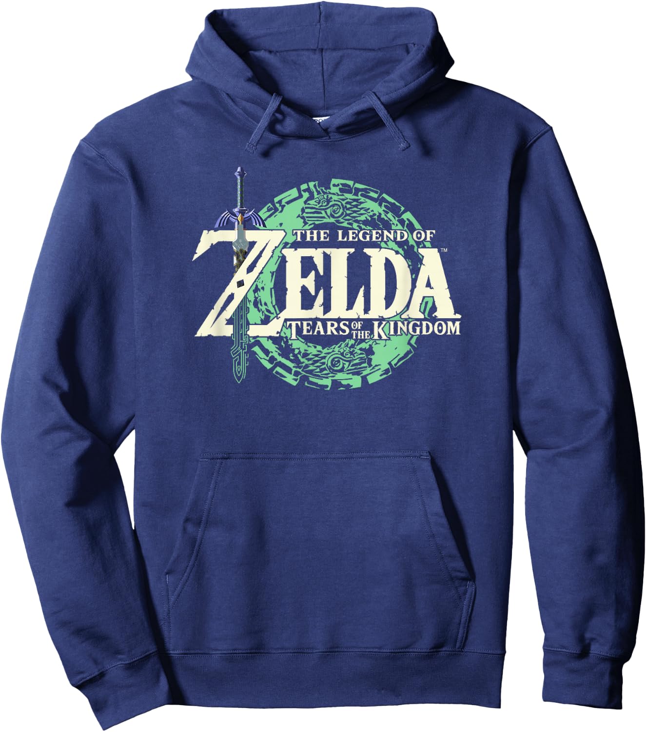 The Legend of Zelda Tears Of The Kingdom Official Logo Short Sleeve , Black, Small Hoodie - Hoodie | Navy