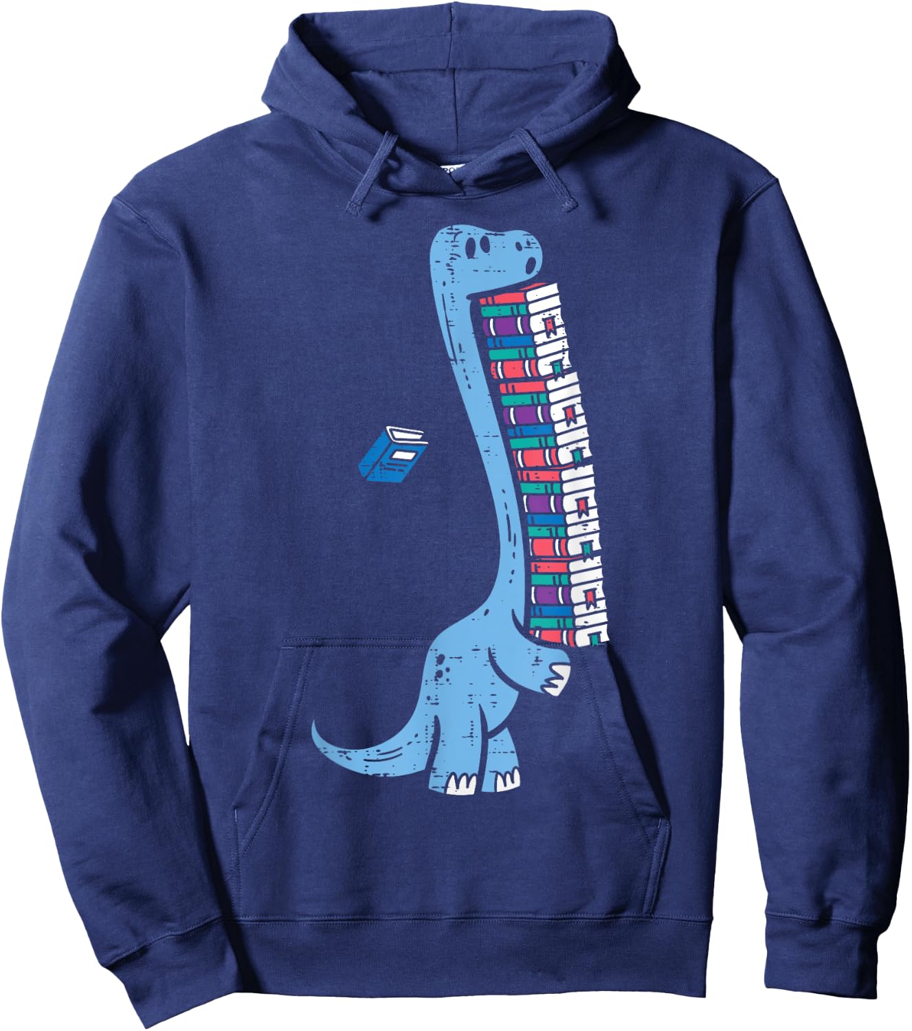 Dino Carrying Books Cute Bookworm Boys Kids Librarian Men Hoodie - Hoodie | Navy