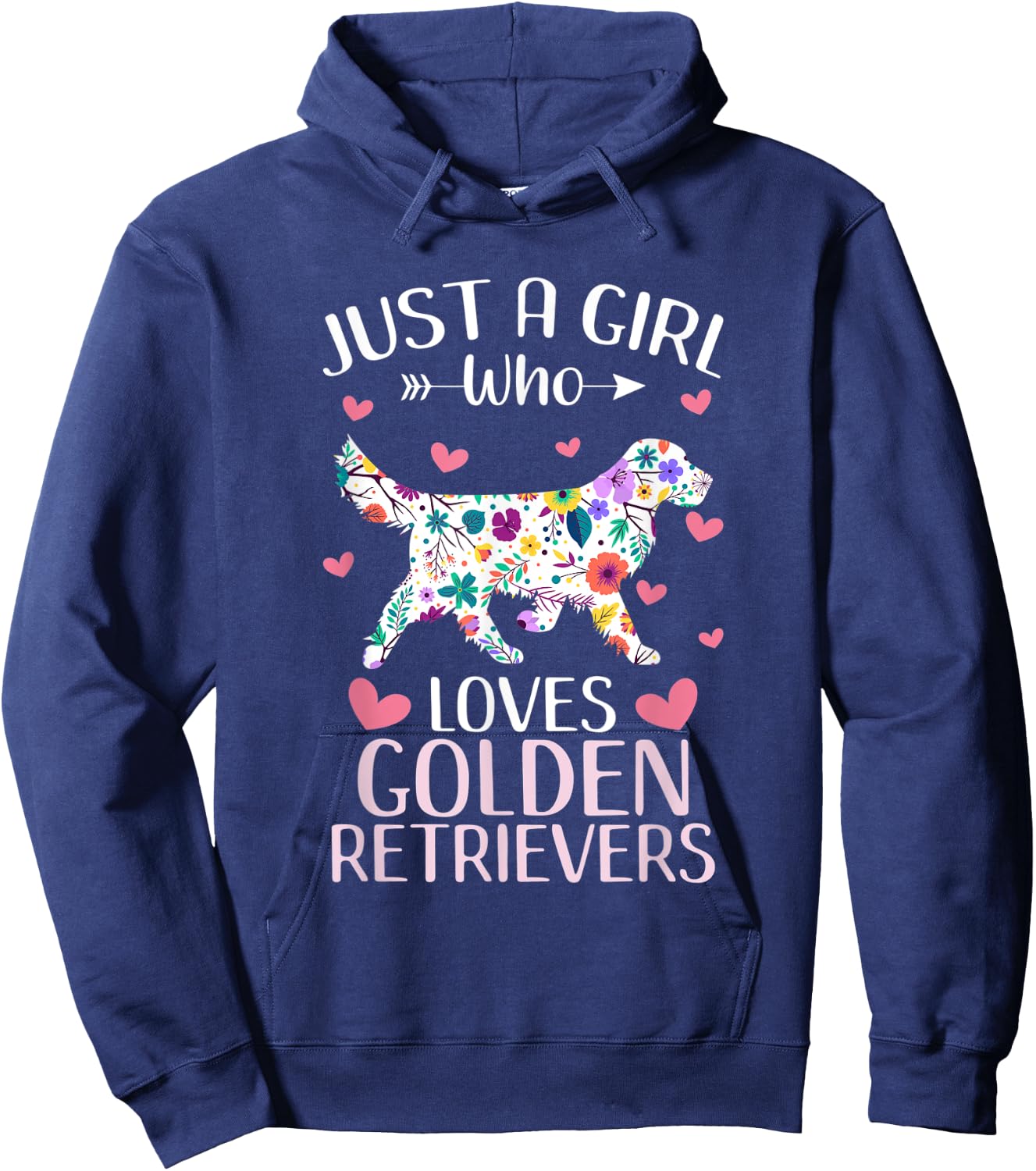 Just A Girl Who Loves Golden Retrievers Cute Dog Lover girls Hoodie - Hoodie | Navy