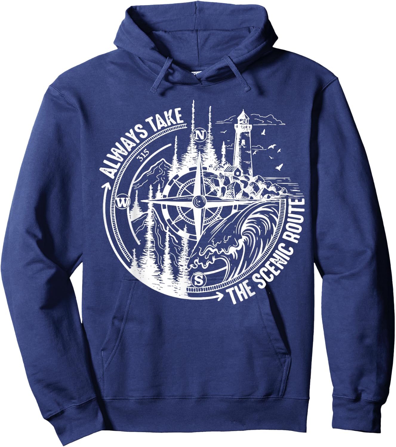 Always Take The Scenic Route Hoodie - Hoodie | Navy