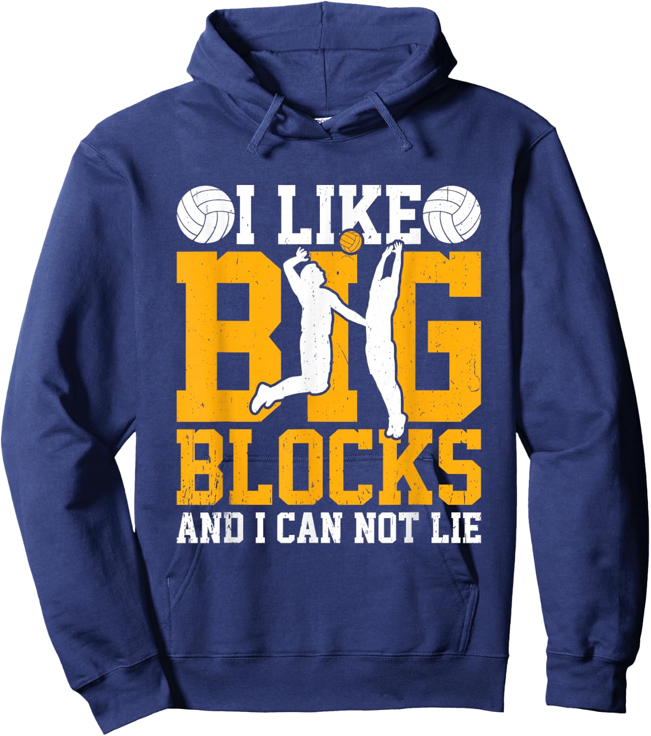 I Like Big Blocks, Fun Volleyball Center Blockers Hoodie - Hoodie | Navy
