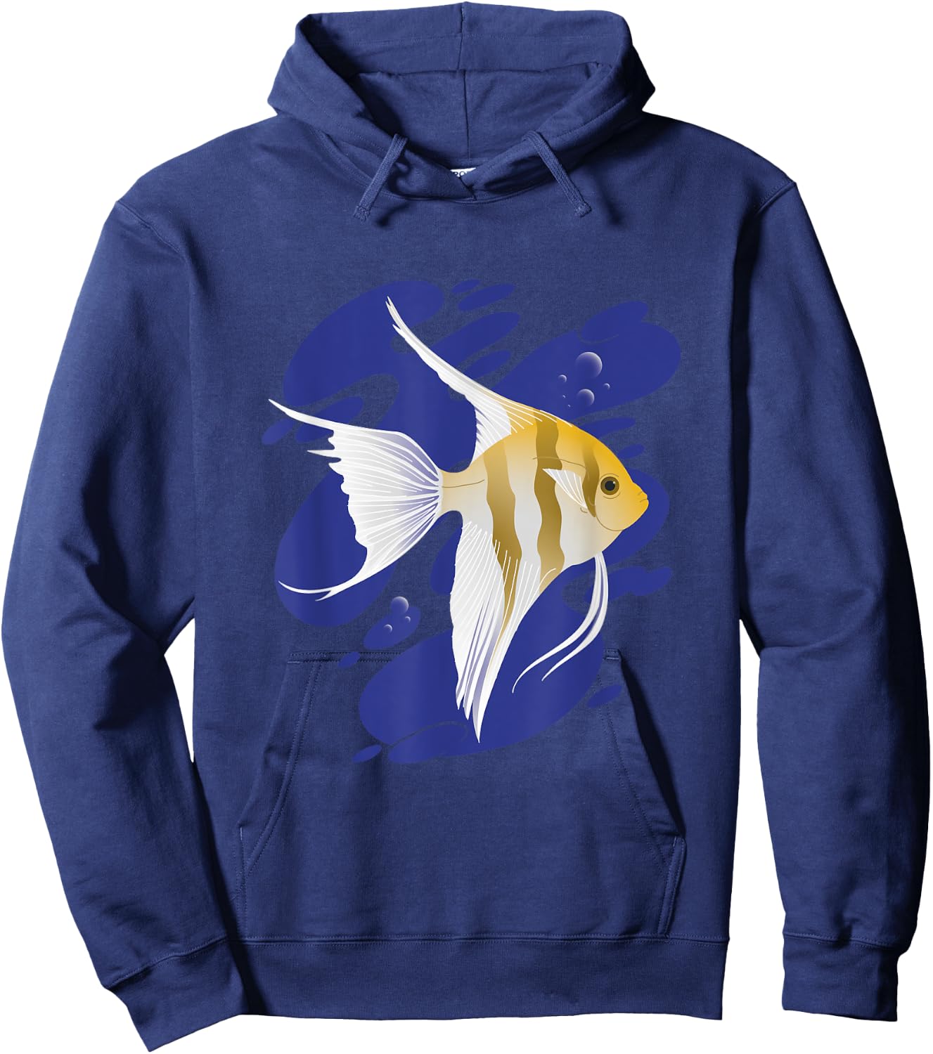 Cool Graphic Angel Fish Swimming Design Hoodie - Hoodie | Navy