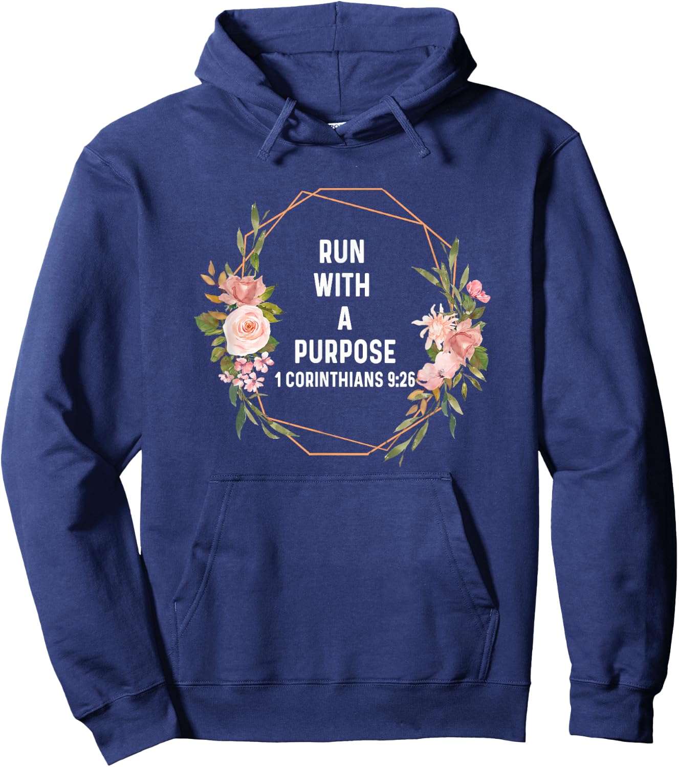 1 Corinthian 9:26 God Jesus Run Runner Running Purpose Hoodie - Hoodie | Navy