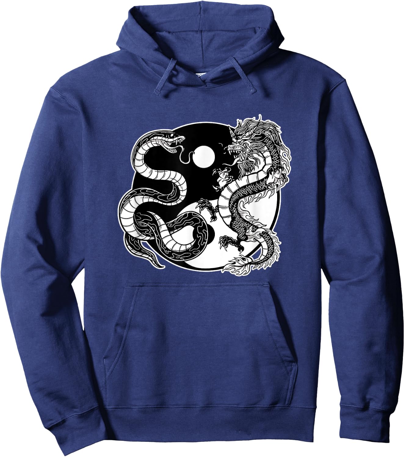 Ying Yang Dragon and snake, balance and harmony Hoodie - Hoodie | Navy