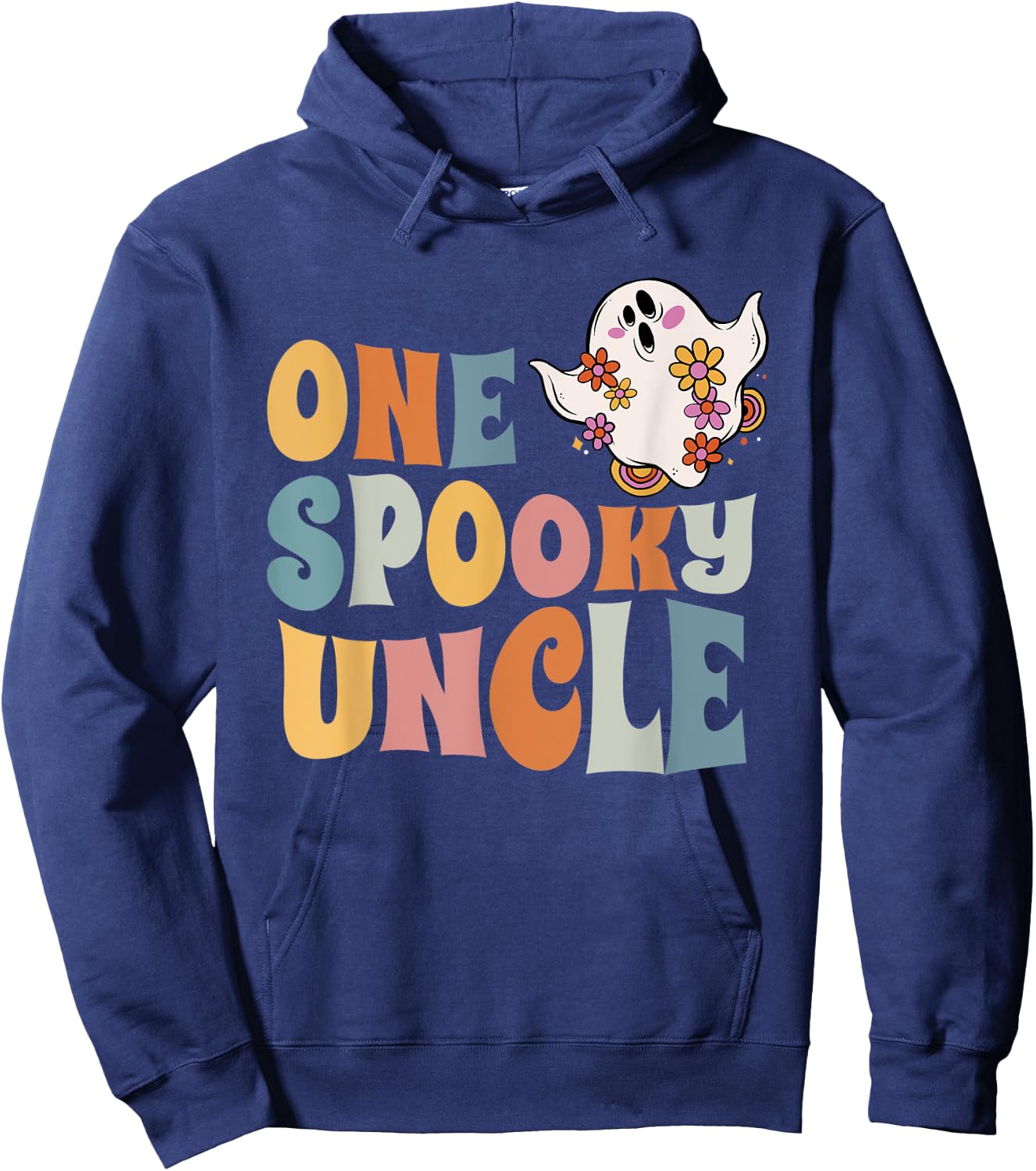 One Spooky Uncle Groovy Halloween Costume Hoodie - Hoodie | Navy