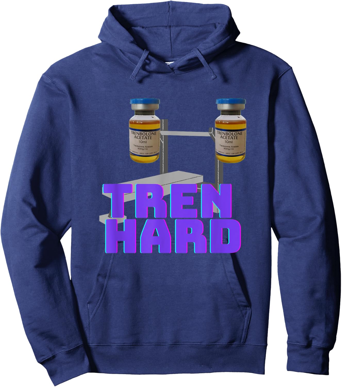 Tren Hard | Fitness | Gym Funny Hoodie - Hoodie | Navy