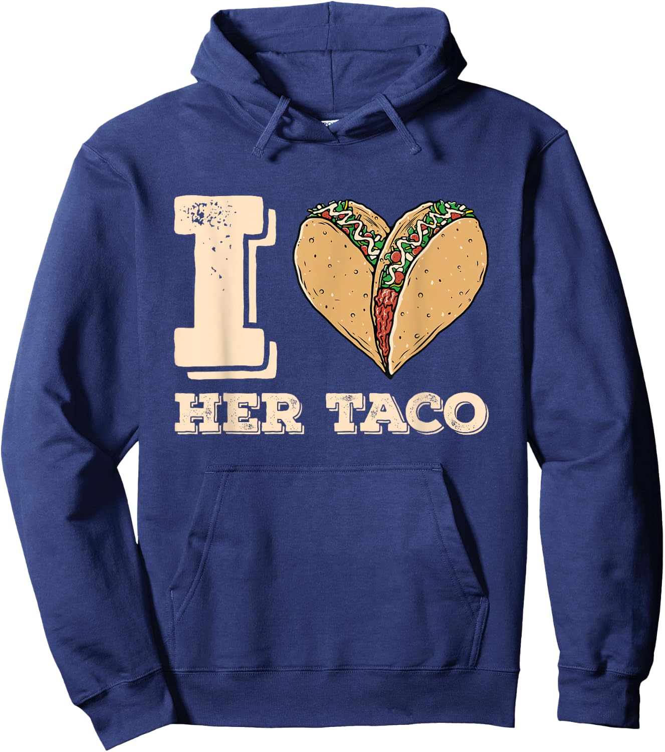 I Love Her Taco Matching Couple Cinco De Mayo Retro Hoodie - Hoodie | Navy