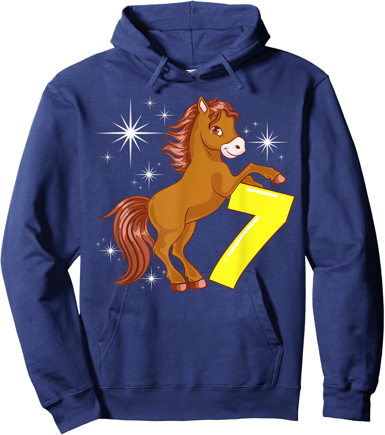 Kids 7th Birthday Girls Horse Riding Pony Rider 7 Years Old Hoodie - Hoodie | Navy