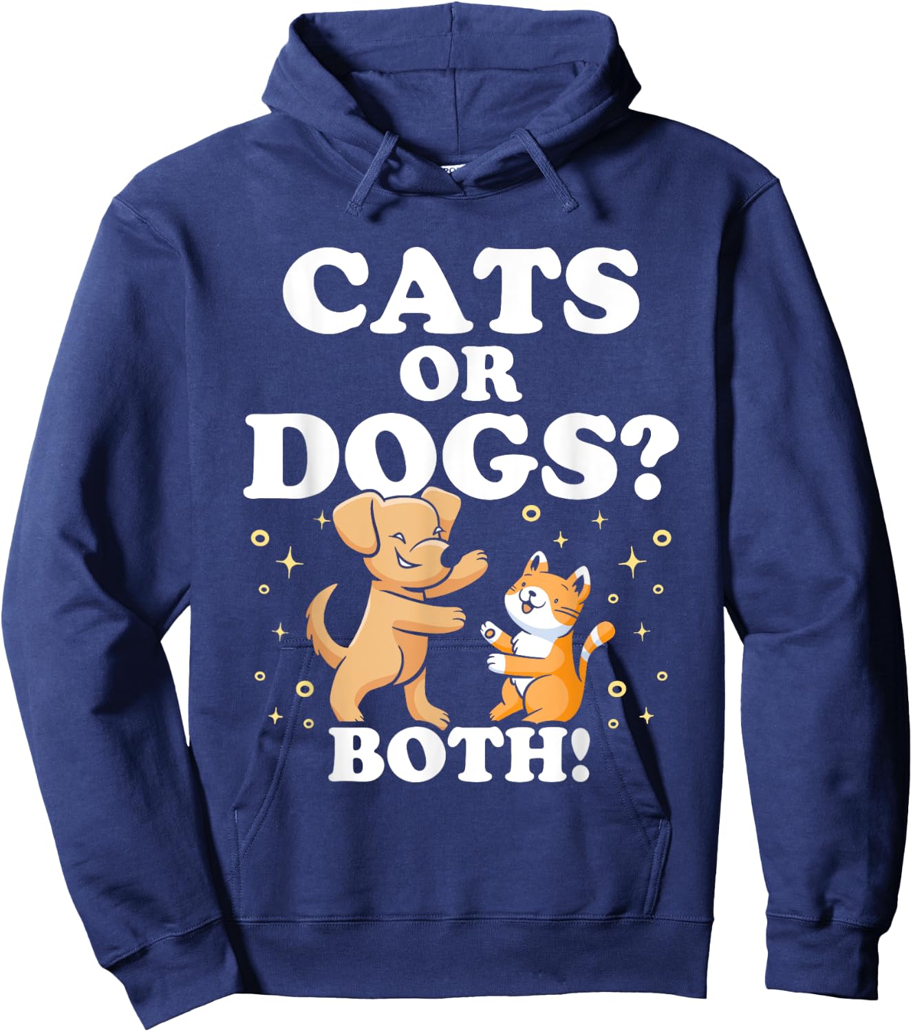 Cats Or Dogs Both Cat Lover Dog Men Women Girls Kids Hoodie - Hoodie | Navy