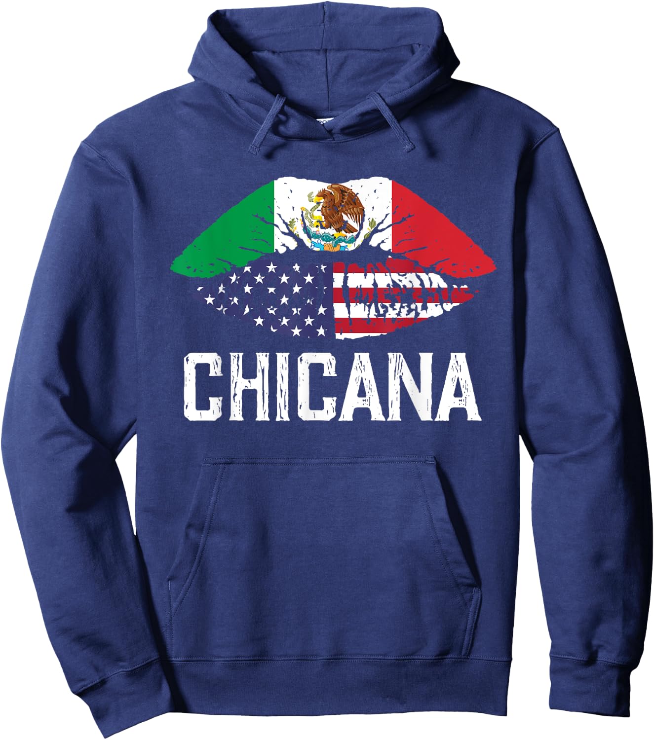 Chicana-Shirt Women Girls Kids Half American Half Mexican Hoodie - Hoodie | Navy