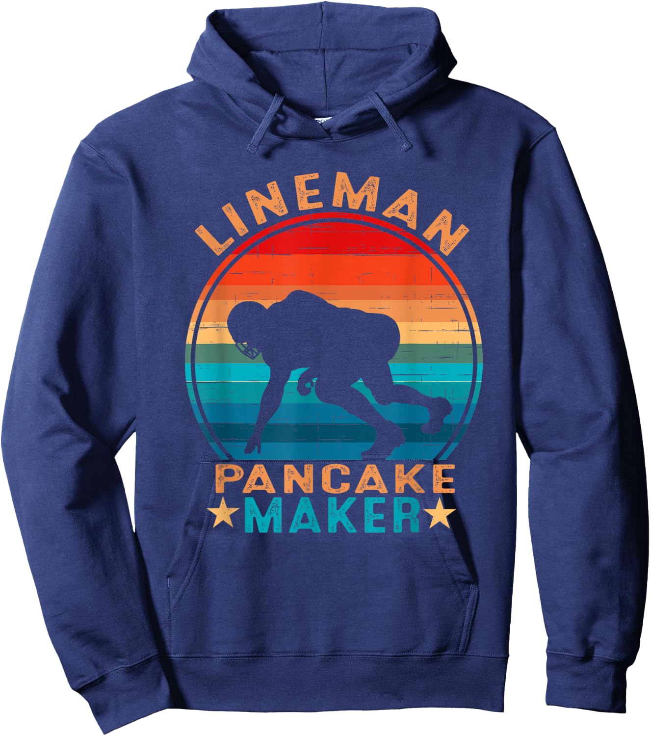 Lineman Pancake Maker - American Football Season Vintage Hoodie - Hoodie | Navy