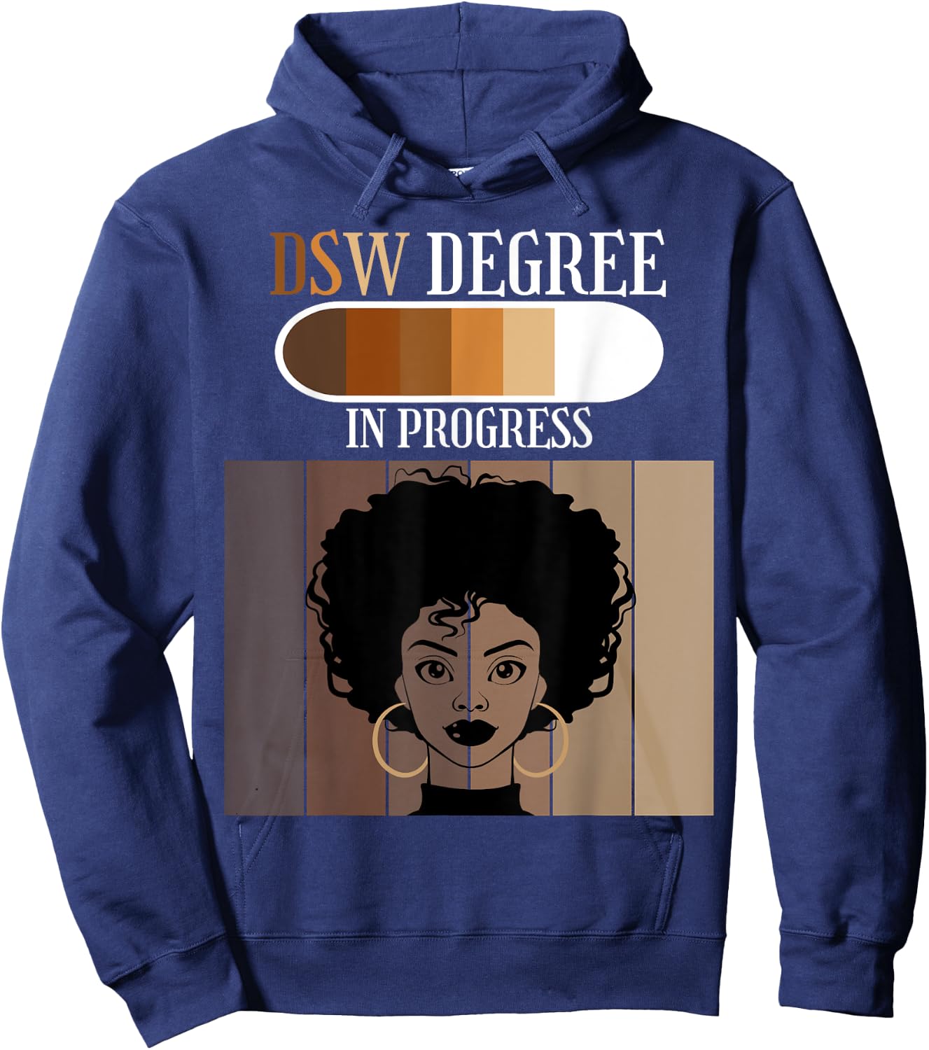 Doctor of Social Work DSW Degree In Progress Black Afro Hoodie - Hoodie | Navy