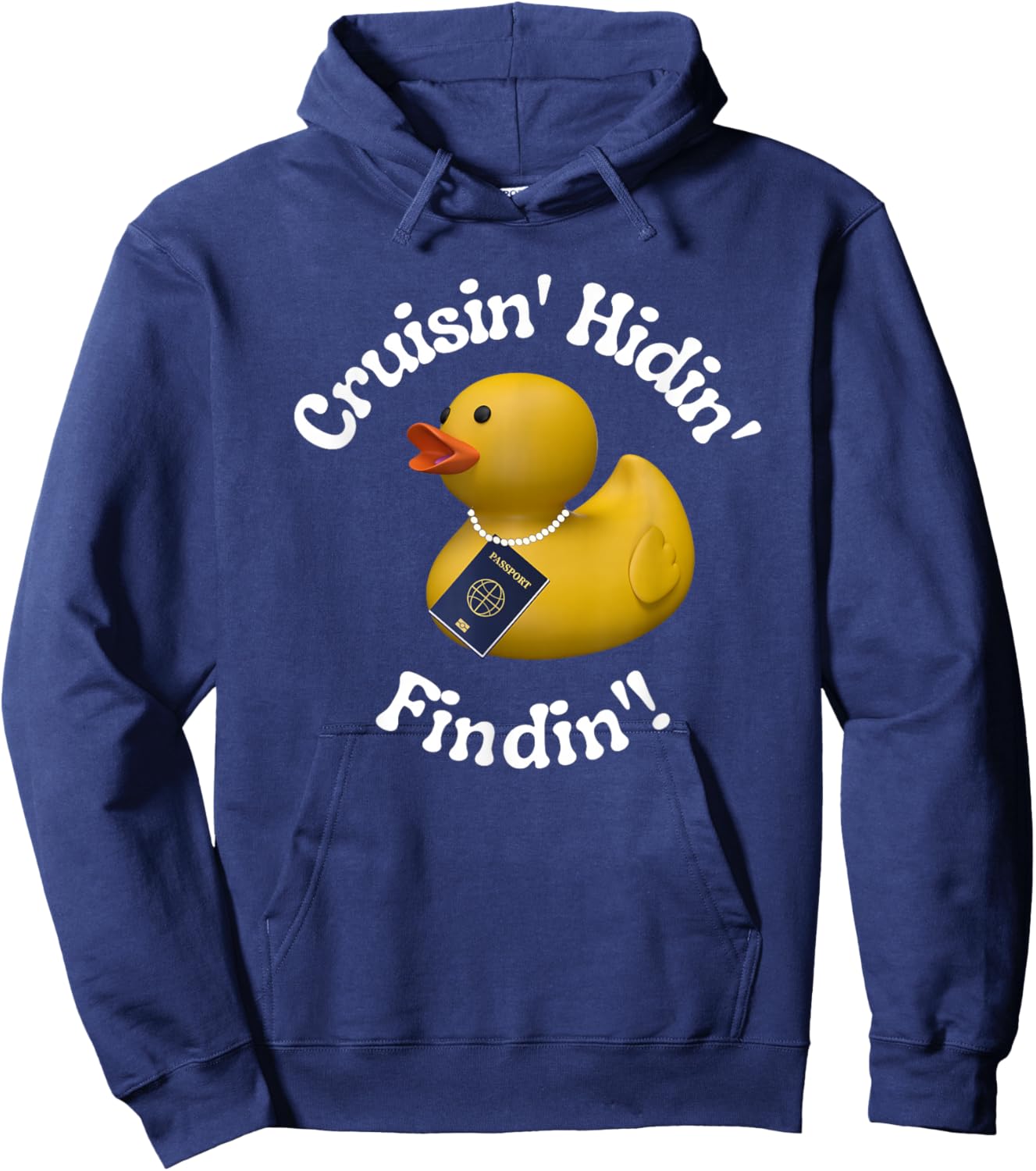 Cruising Hiding Finding Rubber Ducks Passport Hide Hunt Find Hoodie - Hoodie | Navy