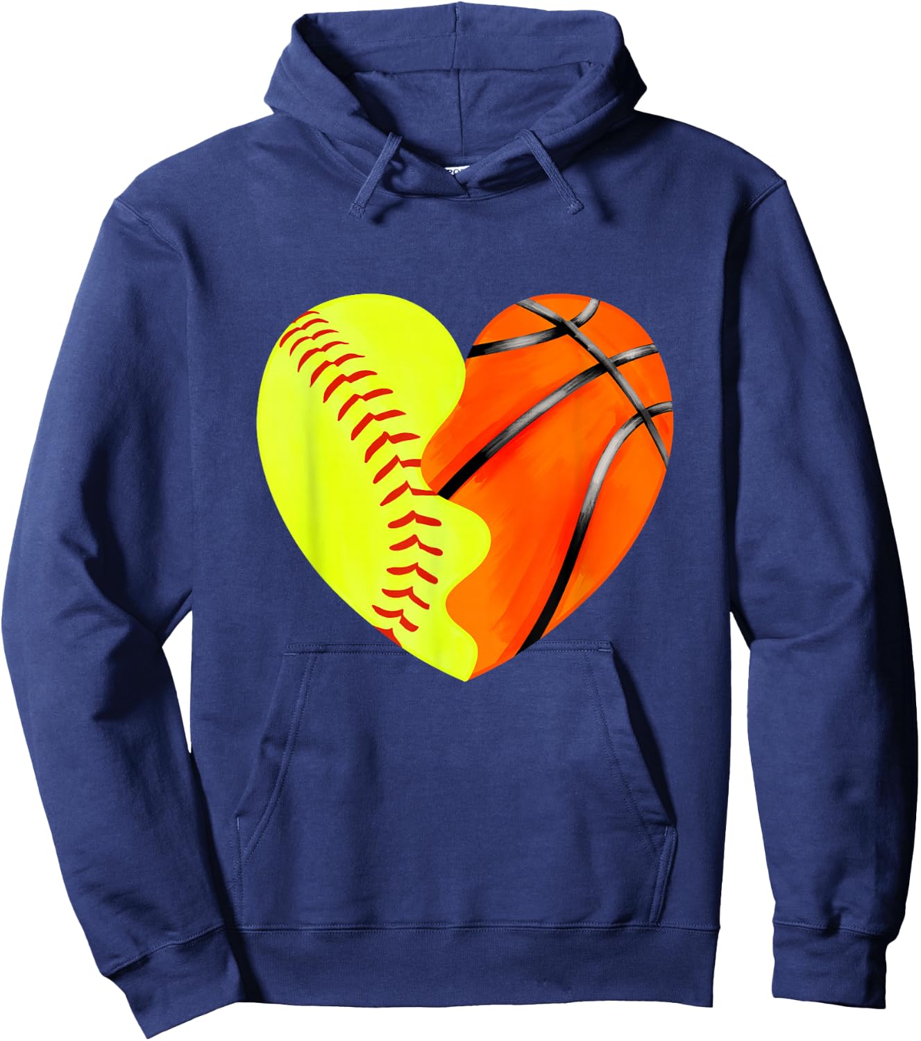 Softball Basketball - Basketball Dad Softball Mom Hoodie - Hoodie | Navy