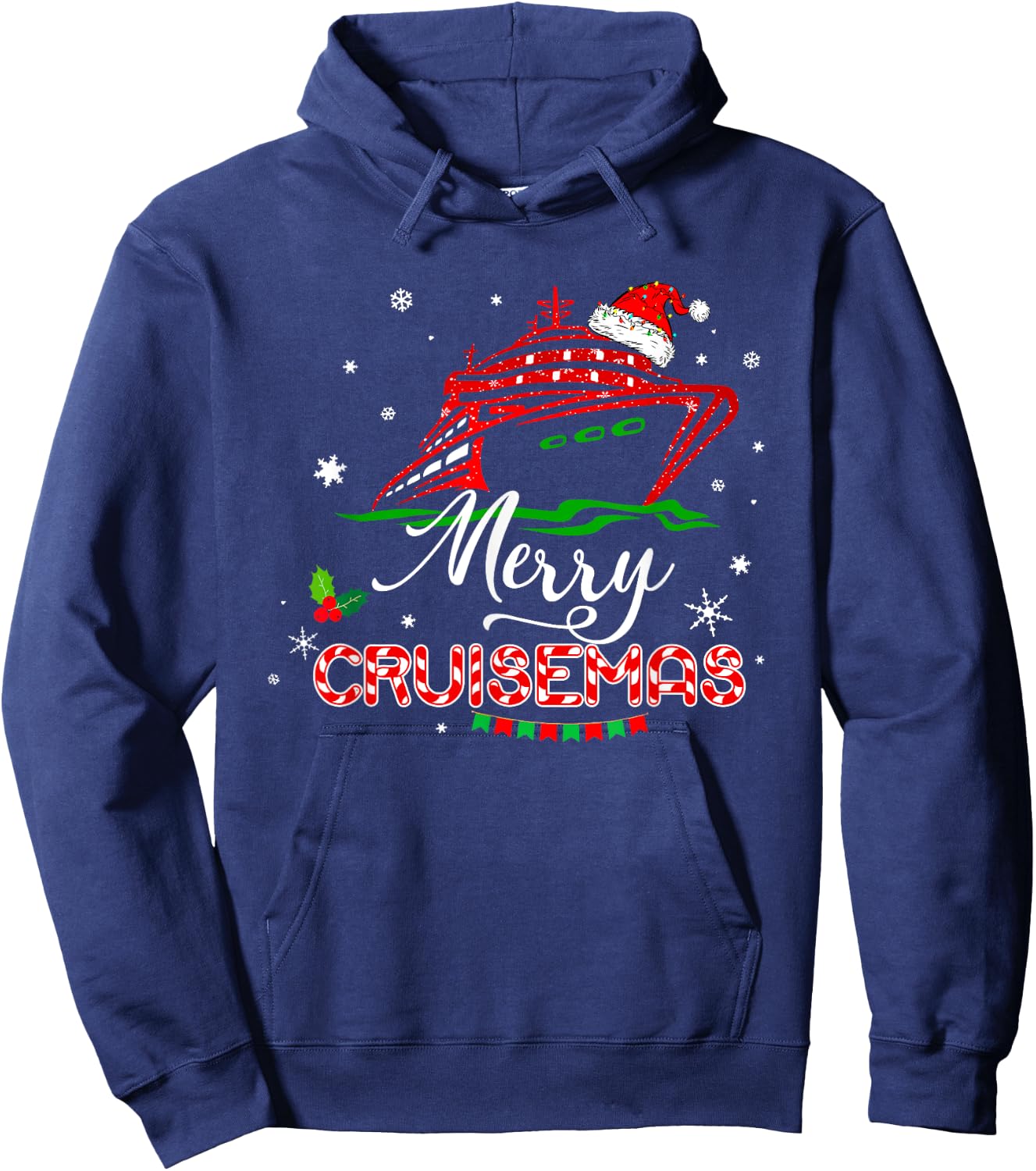 Funny Family Cruise Christmas Merry Cruisemas Boat Trip Xmas Hoodie - Hoodie | Navy