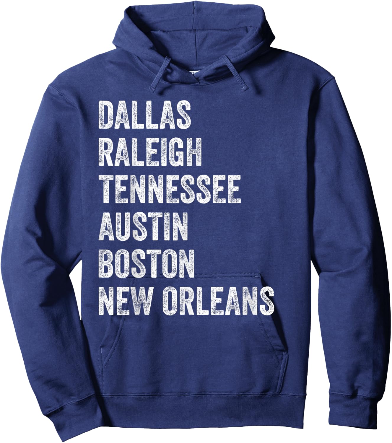 Dallas Raleigh Tennessee Austin Boston New Orleans Hoodie - Hoodie | Navy