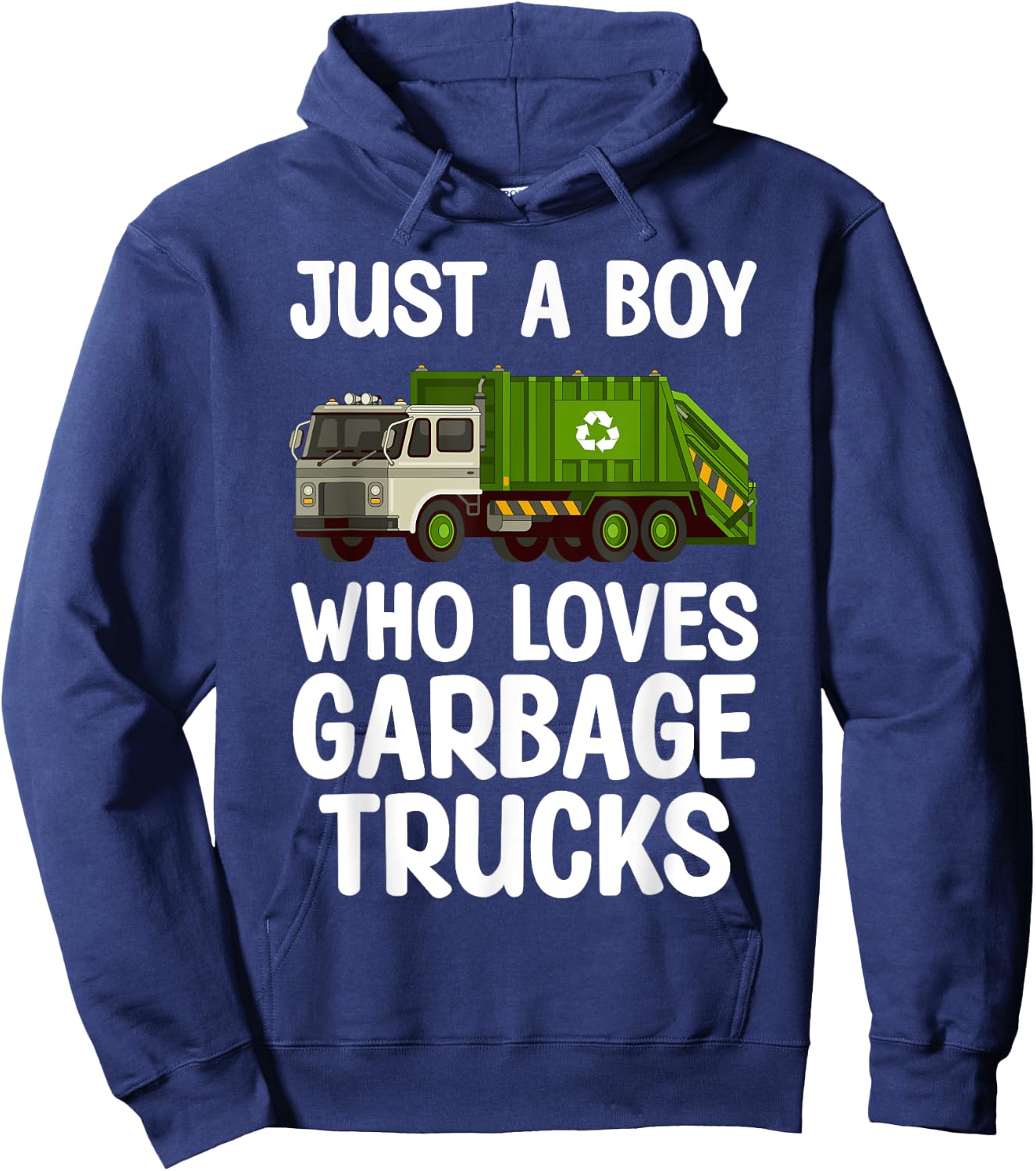 Best Garbage Truck Art For Toddler Boys Trash Garbage Man Hoodie - Hoodie | Navy