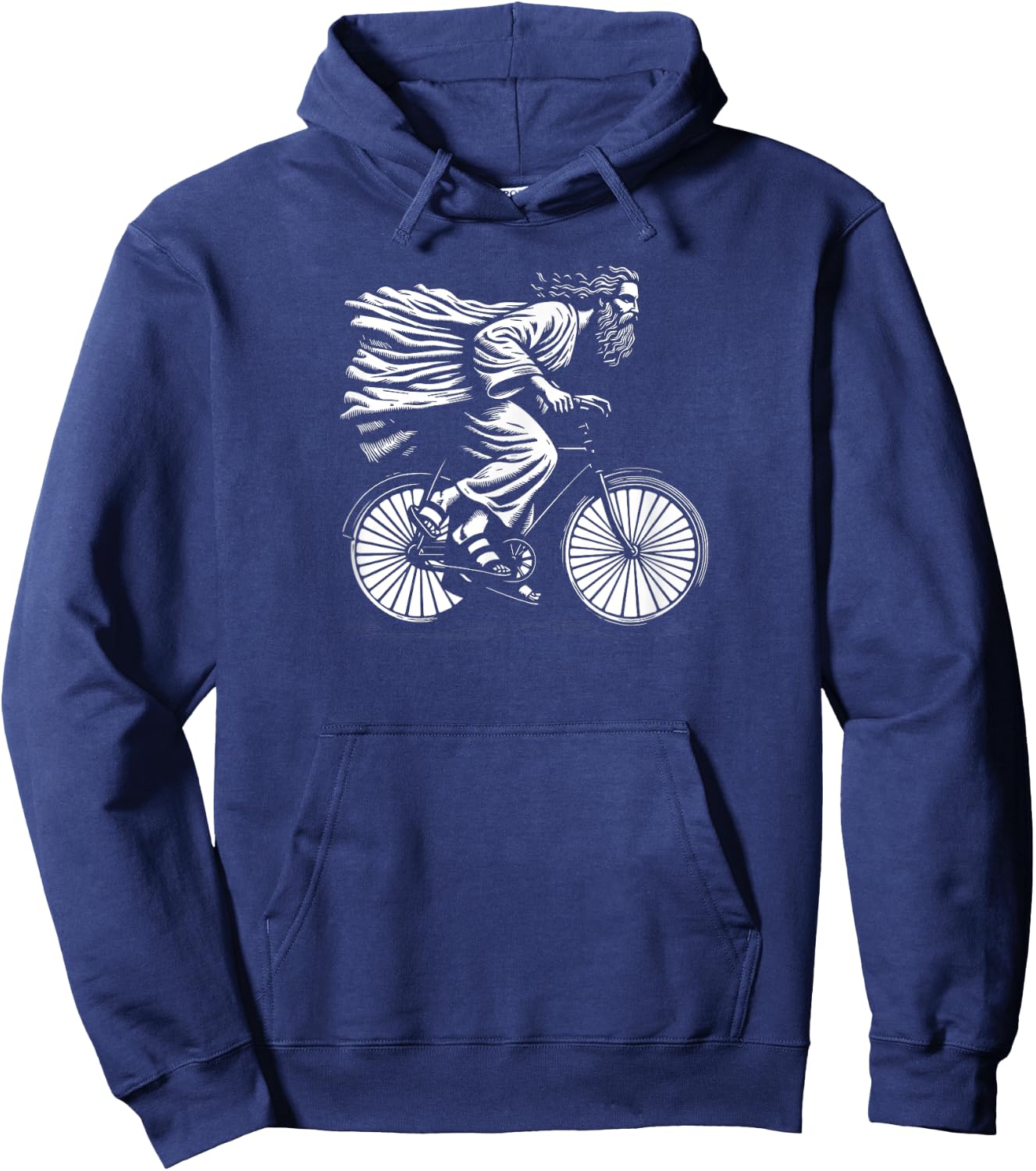 Awesome Jesus Christ Bicycle Vintage Retro Mountain Biker Hoodie - Hoodie | Navy