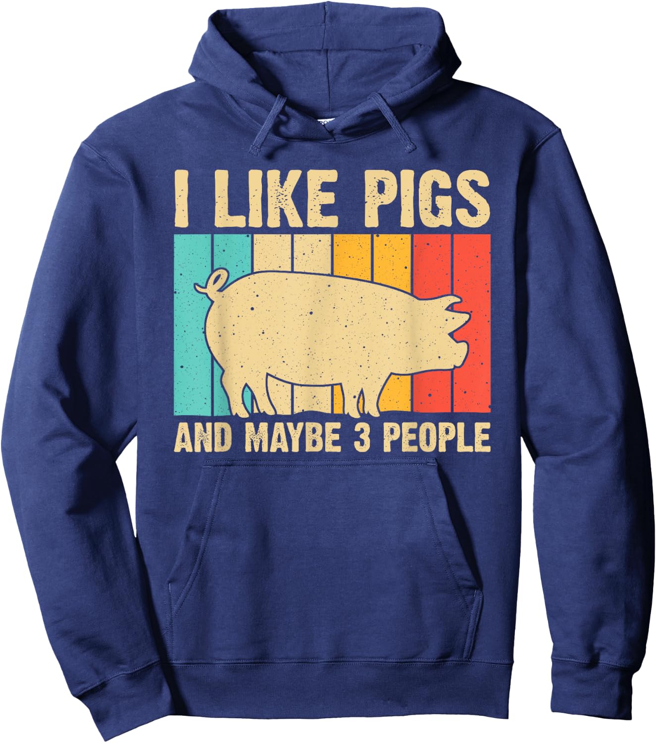 Funny Pig Women Farm Animal Swine Vintage Pig Lovers Hoodie - Hoodie | Navy