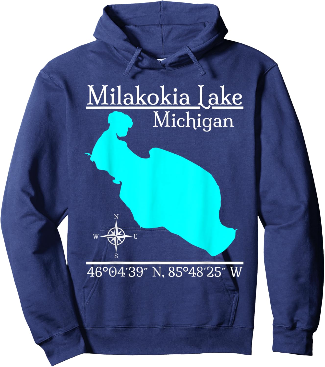 Milakokia Lake, Michigan Hoodie - Hoodie | Navy