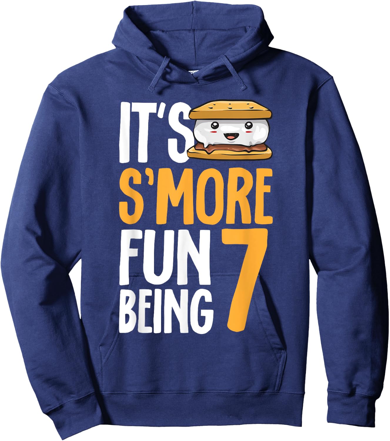 S’more Campfire 7th Birthday Marshmallow Camping Smore Hoodie - Hoodie | Navy
