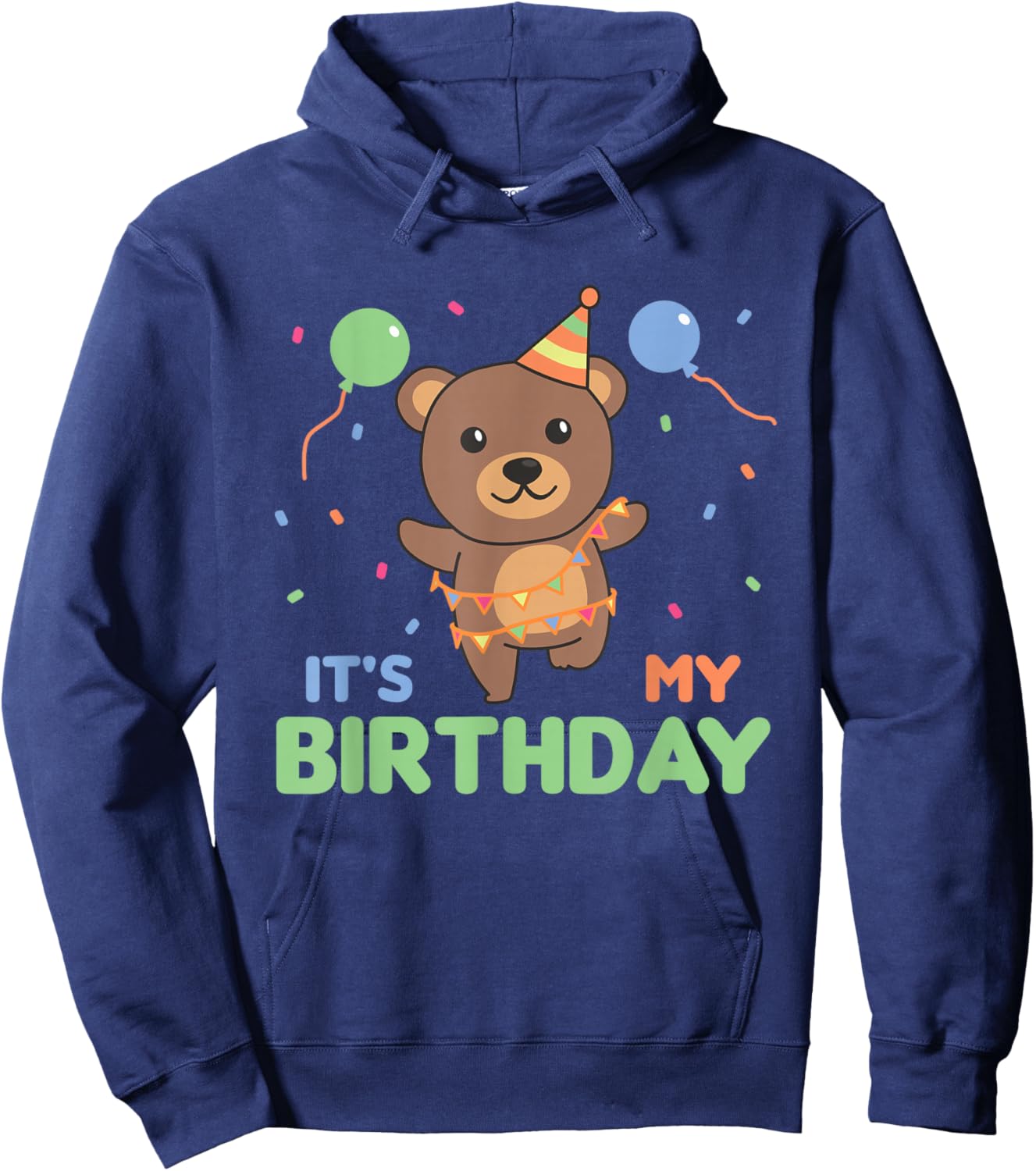 Children's Birthday Bear It's My Birthday Hoodie - Hoodie | Navy