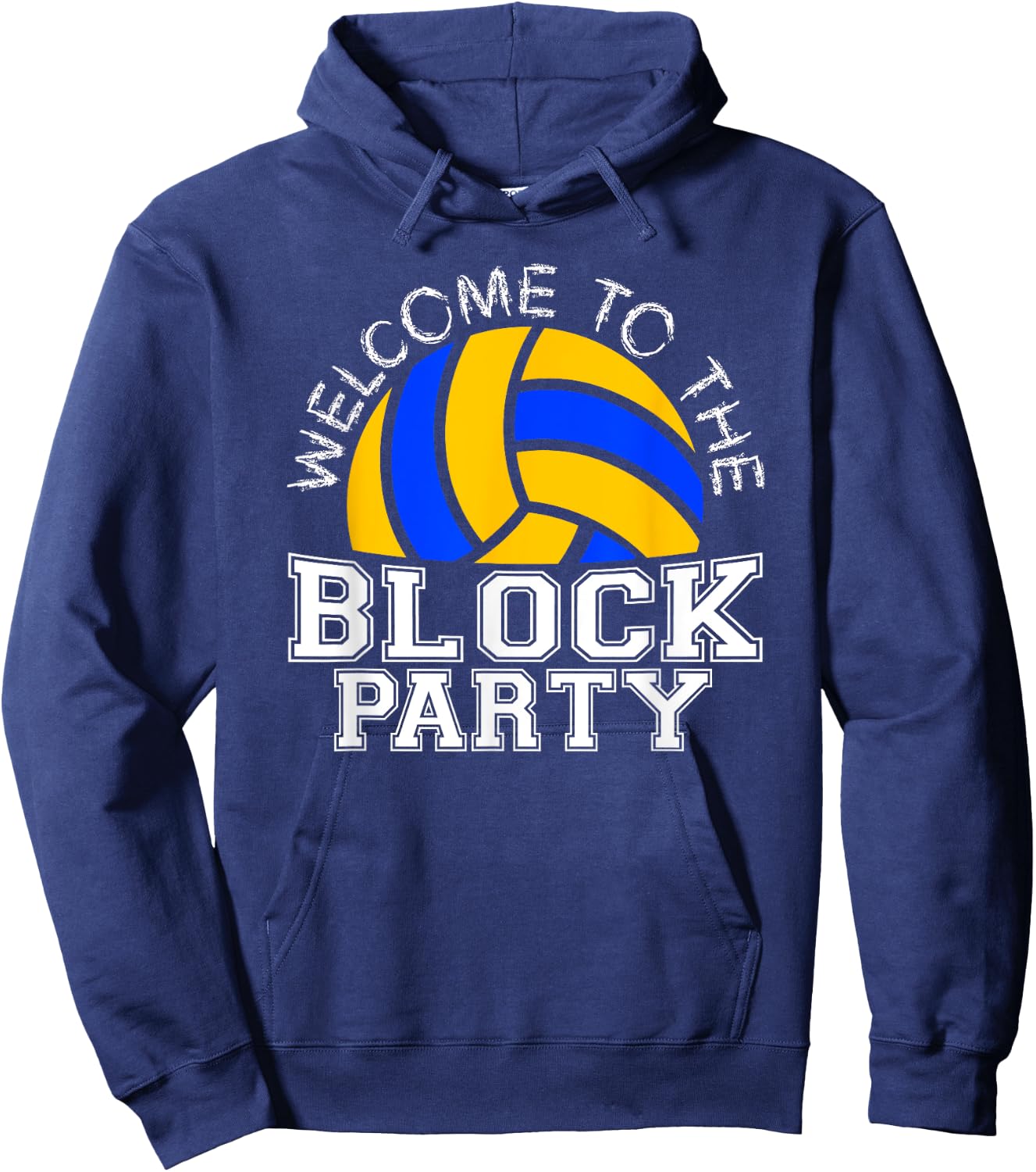 Welcome to the Block Party Volleyball Hoodie - Hoodie | Navy