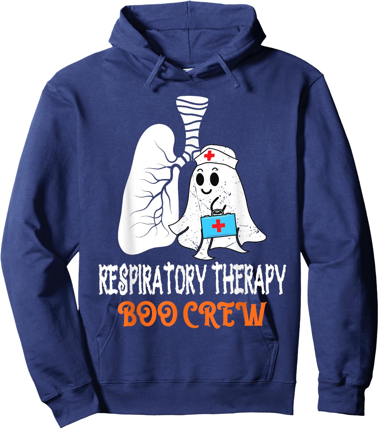 Respiratory Therapy Boo Crew Lungs Halloween Therapist RT Hoodie - Hoodie | Navy