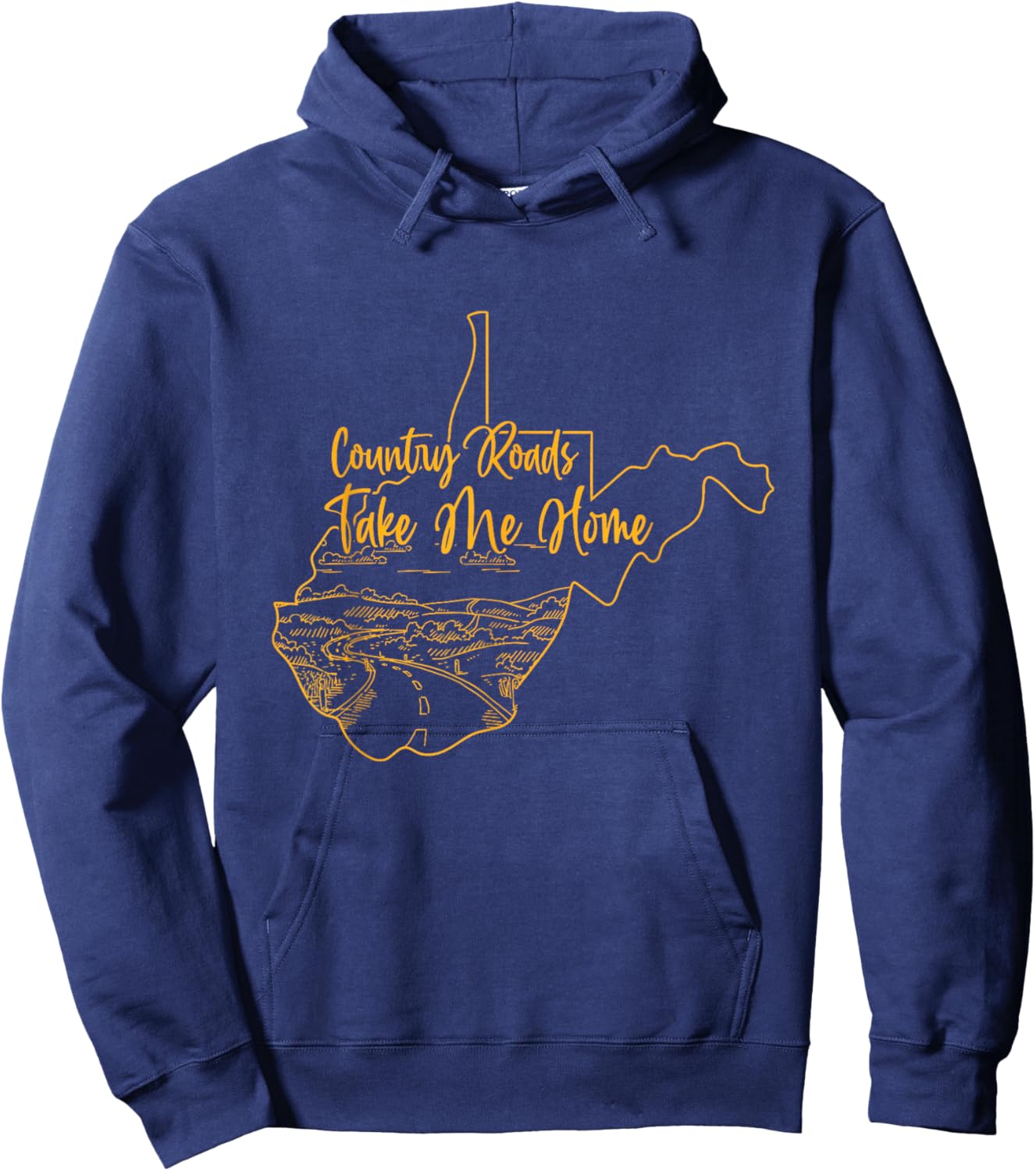 West Virginia Pride | WV Home | Country Roads | Footprint Hoodie - Hoodie | Navy