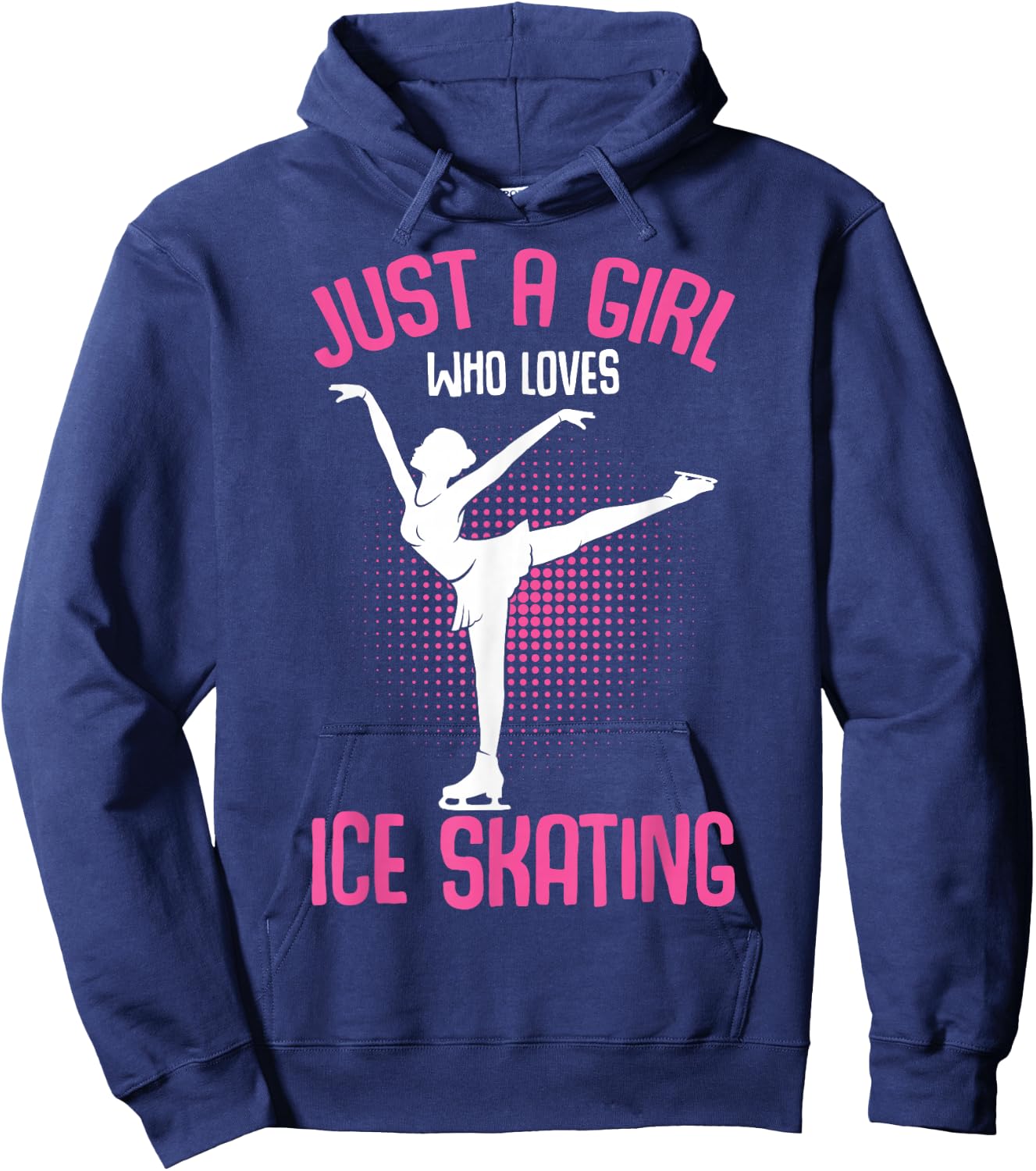 Just A Girl Who Loves Ice Skating Figure Skater Girls Hoodie - Hoodie | Navy