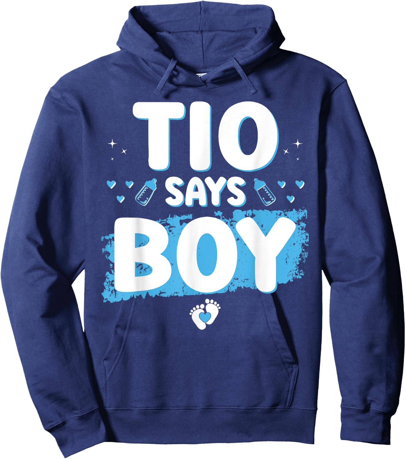 Gender Reveal Tio Says Boy Baby Shower Party Matching Uncle Hoodie - Hoodie | Navy