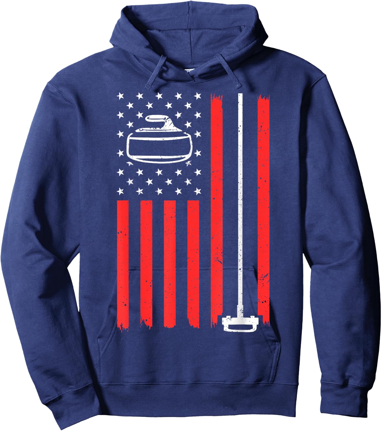 Funny Curling Gift Women Curling Players USA Team Hoodie - Hoodie | Navy