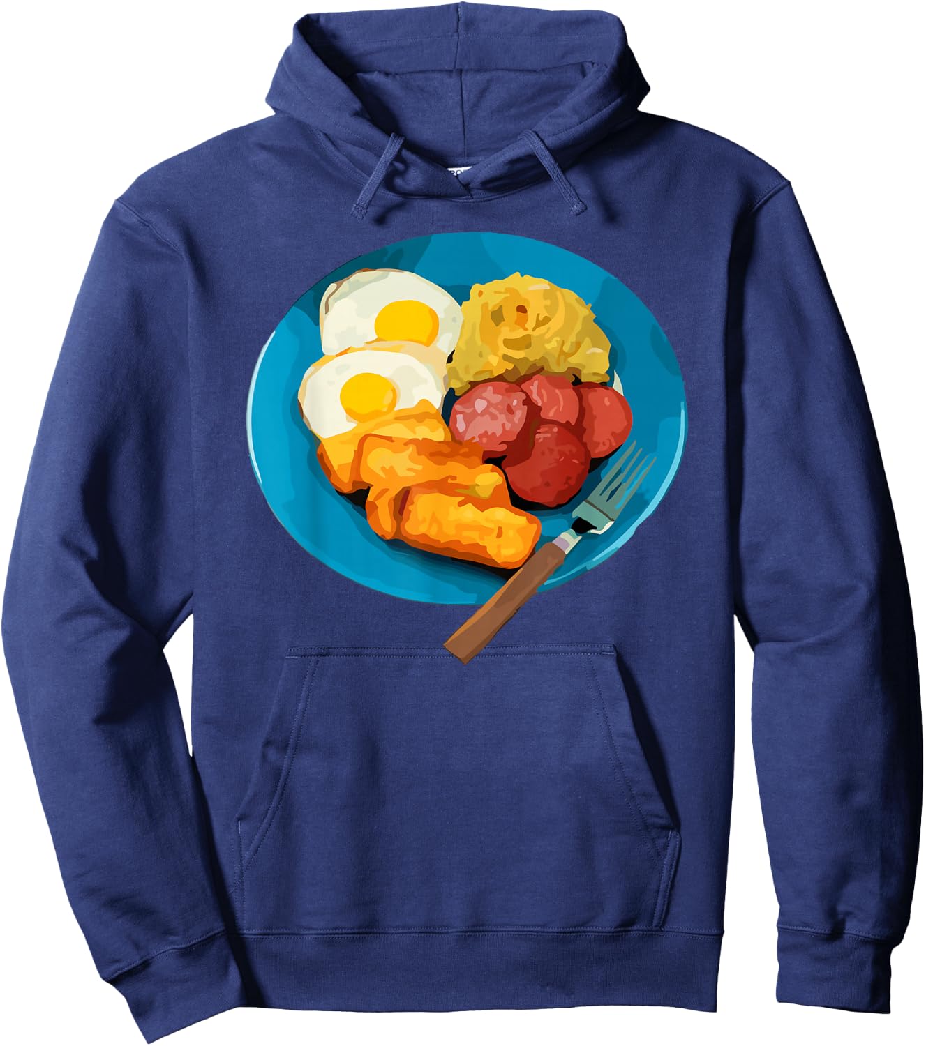 Fun Mangú Salami Queso Frito Dominican Republic Popular Food Hoodie - Hoodie | Navy