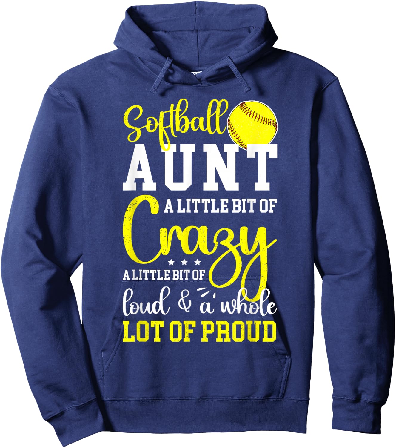 Softball Aunt Proud Aunt Of A Softball Player Aunt Hoodie - Hoodie | Navy