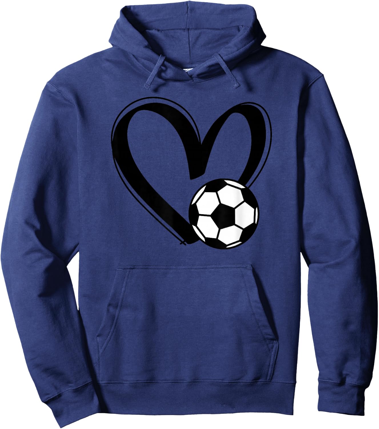 Soccer Ball Heart Hoodie - Hoodie | Navy