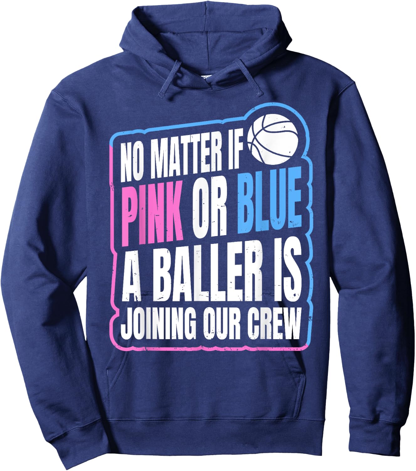 Gender Reveal Party Quote for a Basketball Player Hoodie - Hoodie | Navy