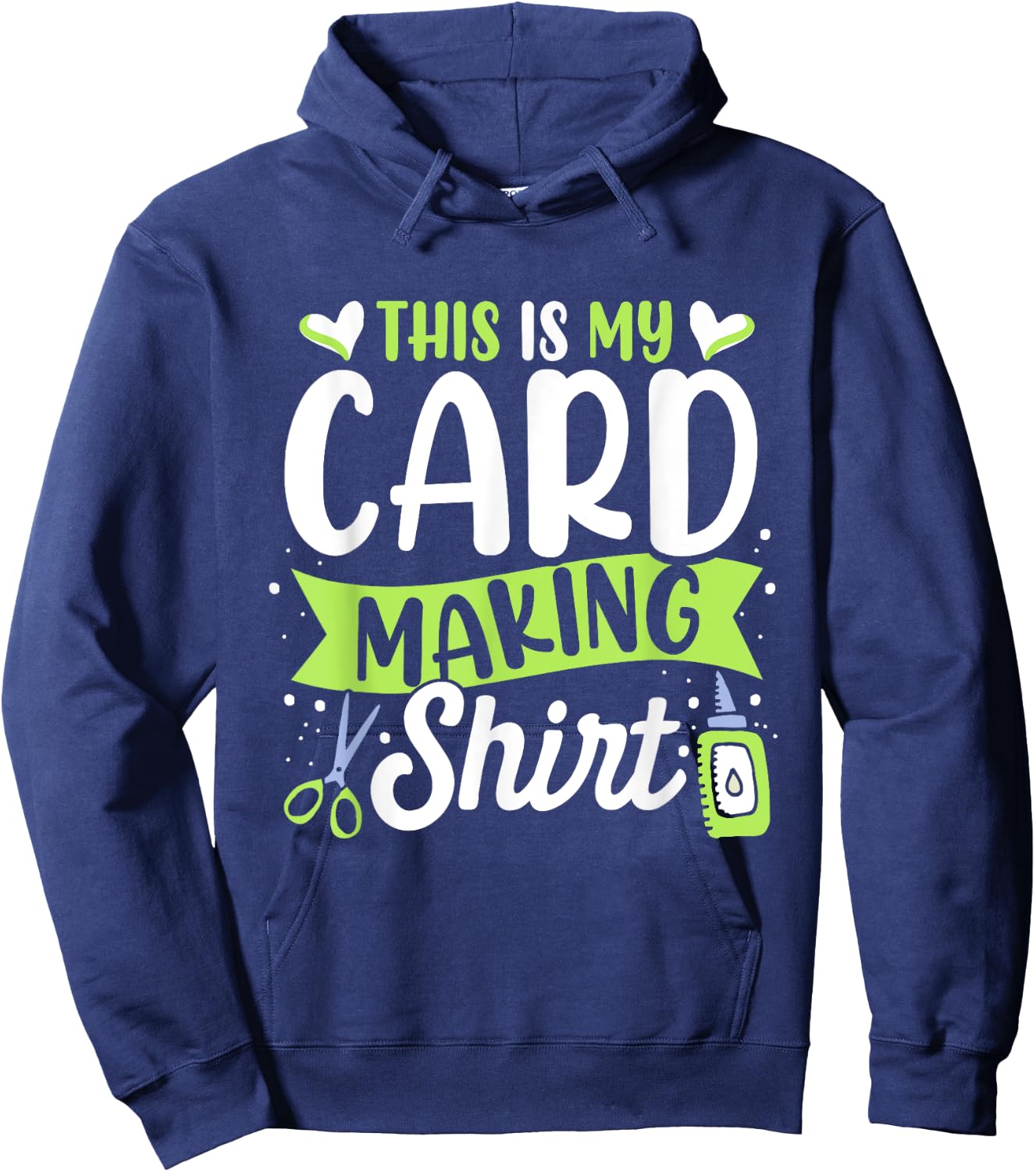 Handmade Card Gift Ideas Cardmaking Lover , Women's, Short Sleeve, Small, Black, Card Making Themed, Cute and Funny Themed Design Hoodie - Hoodie | Navy