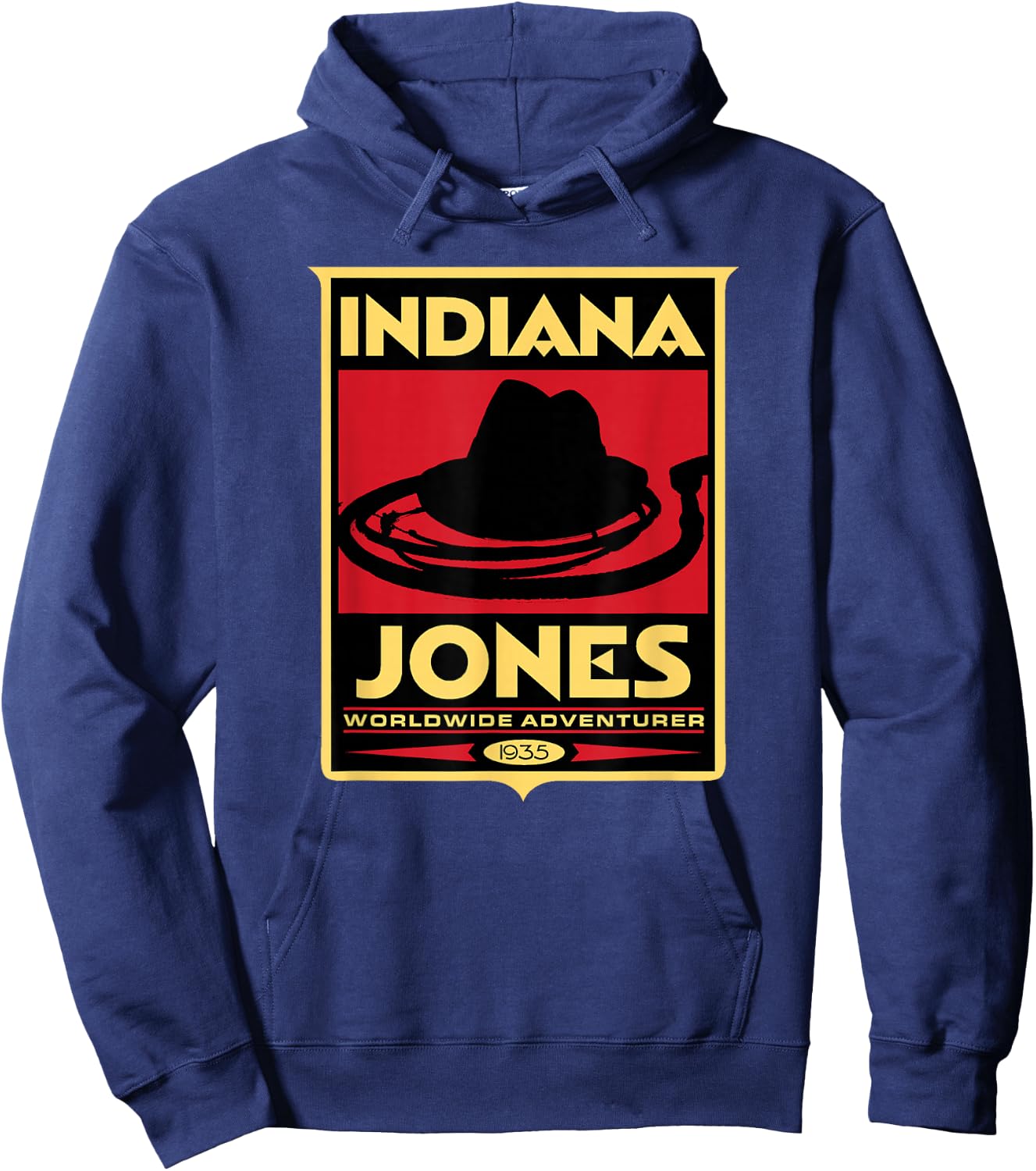 Indiana Jones -Adults, Kids , White, Short Sleeve, Classic Fit, Graphic, Vintage Modern Graphic Hoodie - Hoodie | Navy