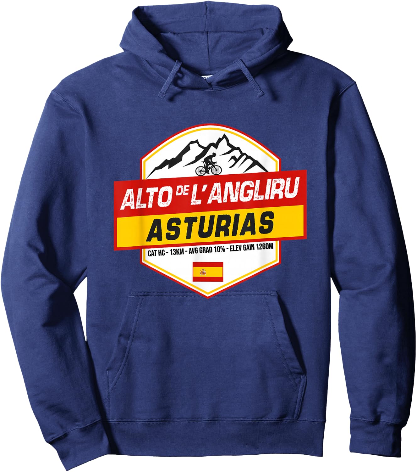 Alto de l'Angliru Cyclist Asturias Spain Cycling Holiday Hoodie - Hoodie | Navy