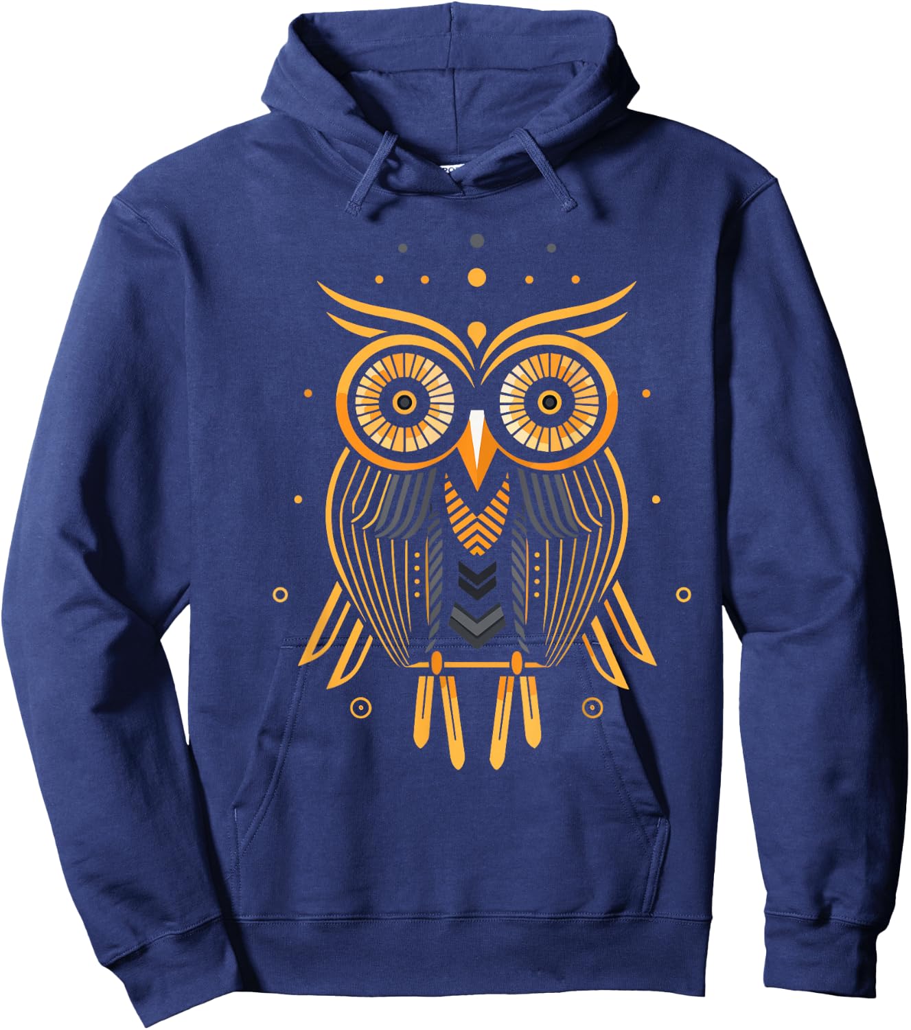 Retro Owl - Abstract Geometric Mid Century Modern Hoodie - Hoodie | Navy