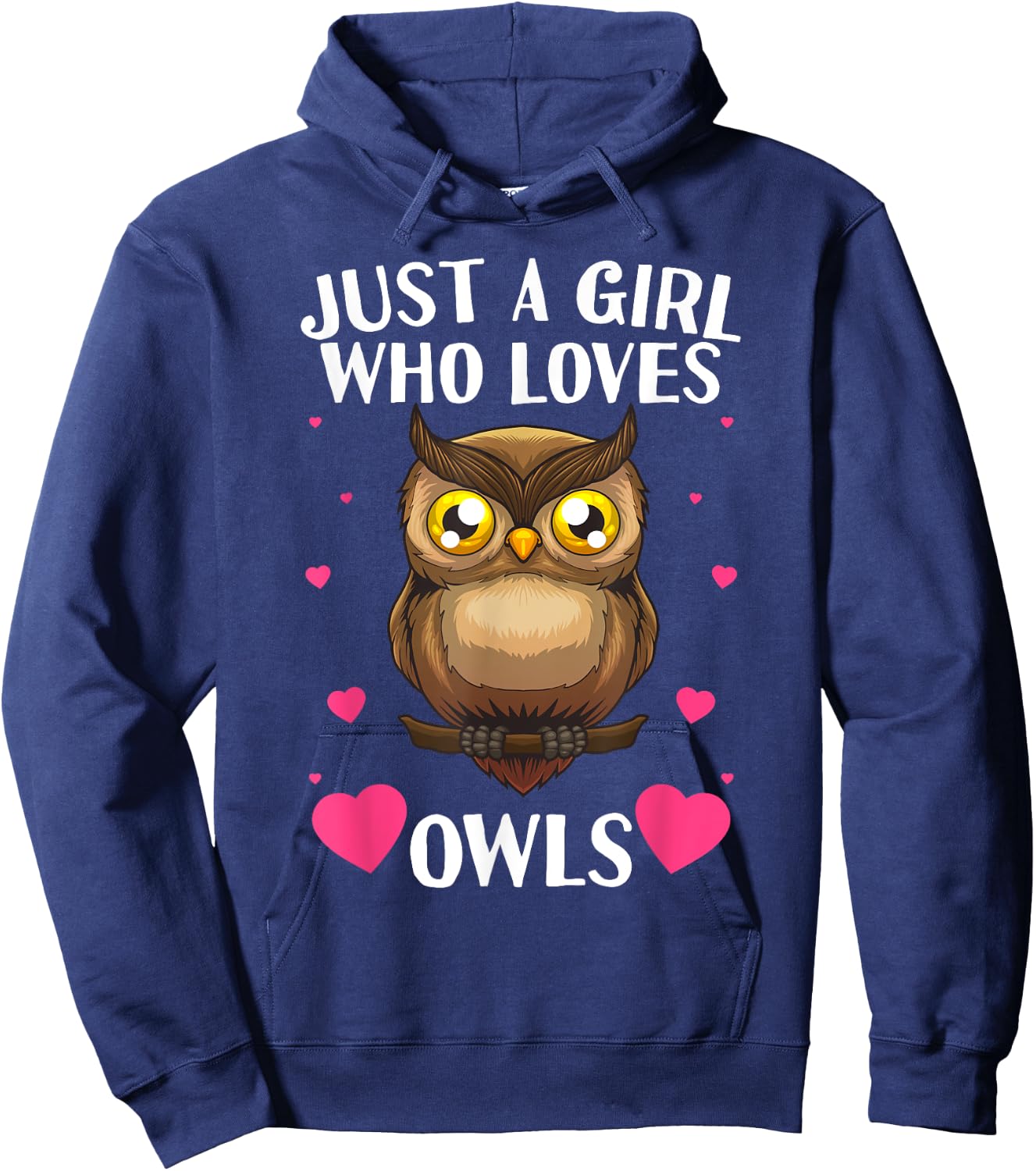 Funny Owl Design Girls Nocturnal Bird Owl Lovers Hoodie - Hoodie | Navy