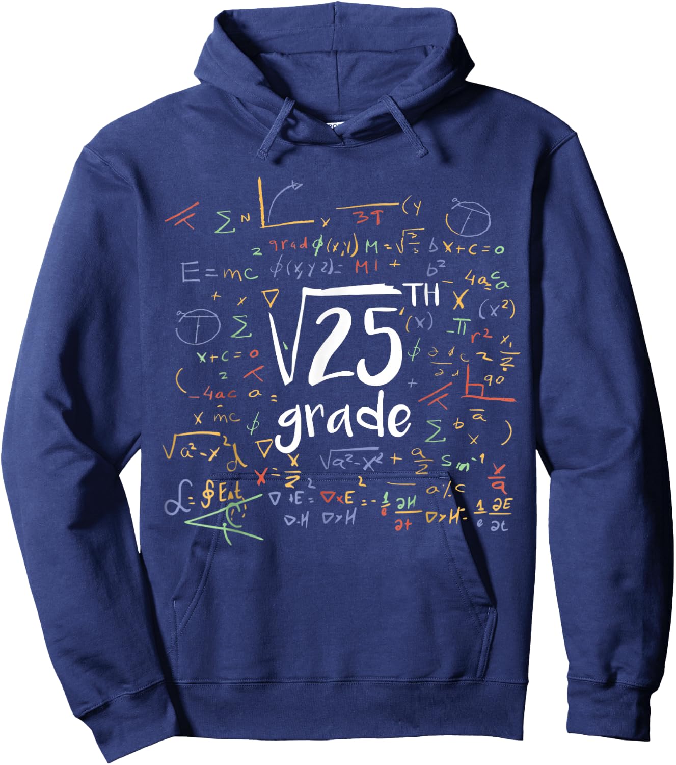 First Day Of School 5th Grade Square Root Of 25 Math Teacher Hoodie - Hoodie | Navy