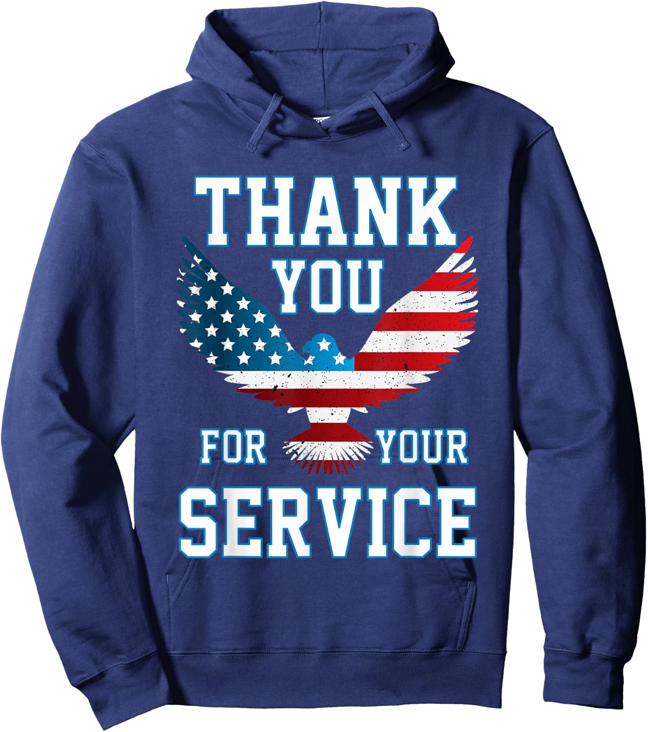 Thank You for your Service Patriotic Eagle Veterans Day Women Kids Men Hoodie - Hoodie | Navy